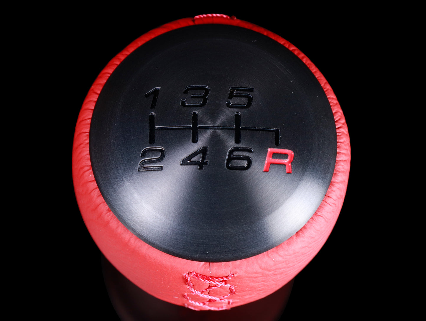 Honda Red Leather Black Alumite Shift Knob (6-speed) - 2023+ Civic Type-R (FL5)