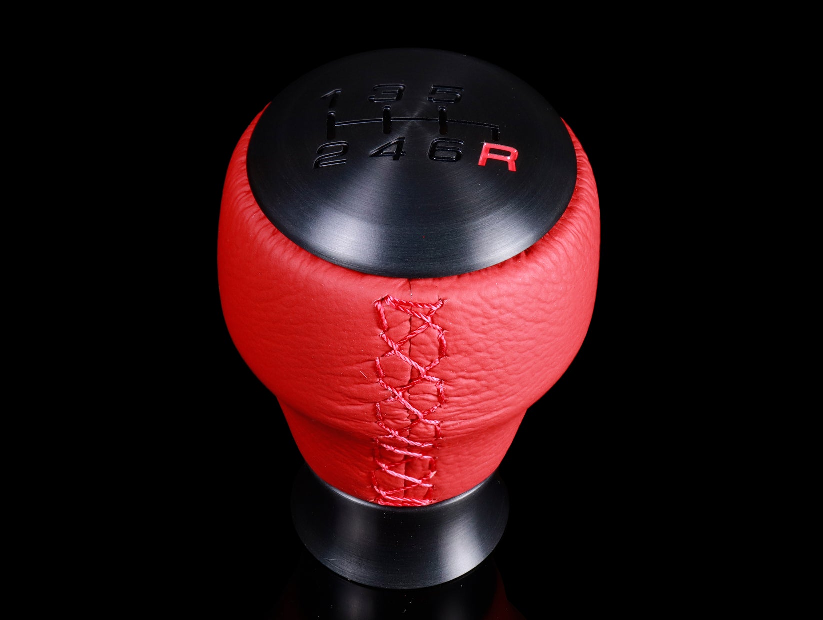 Honda Red Leather Black Alumite Shift Knob (6speed) 2023+ Civic TypeR (FL5) _ JHPUSA