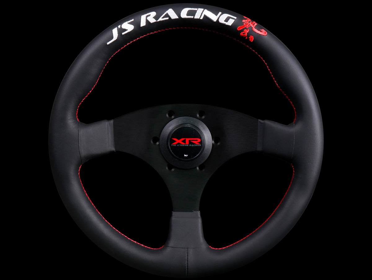 J's Racing XR Steering Wheel Type F Japan Black Leather - JHPUSA