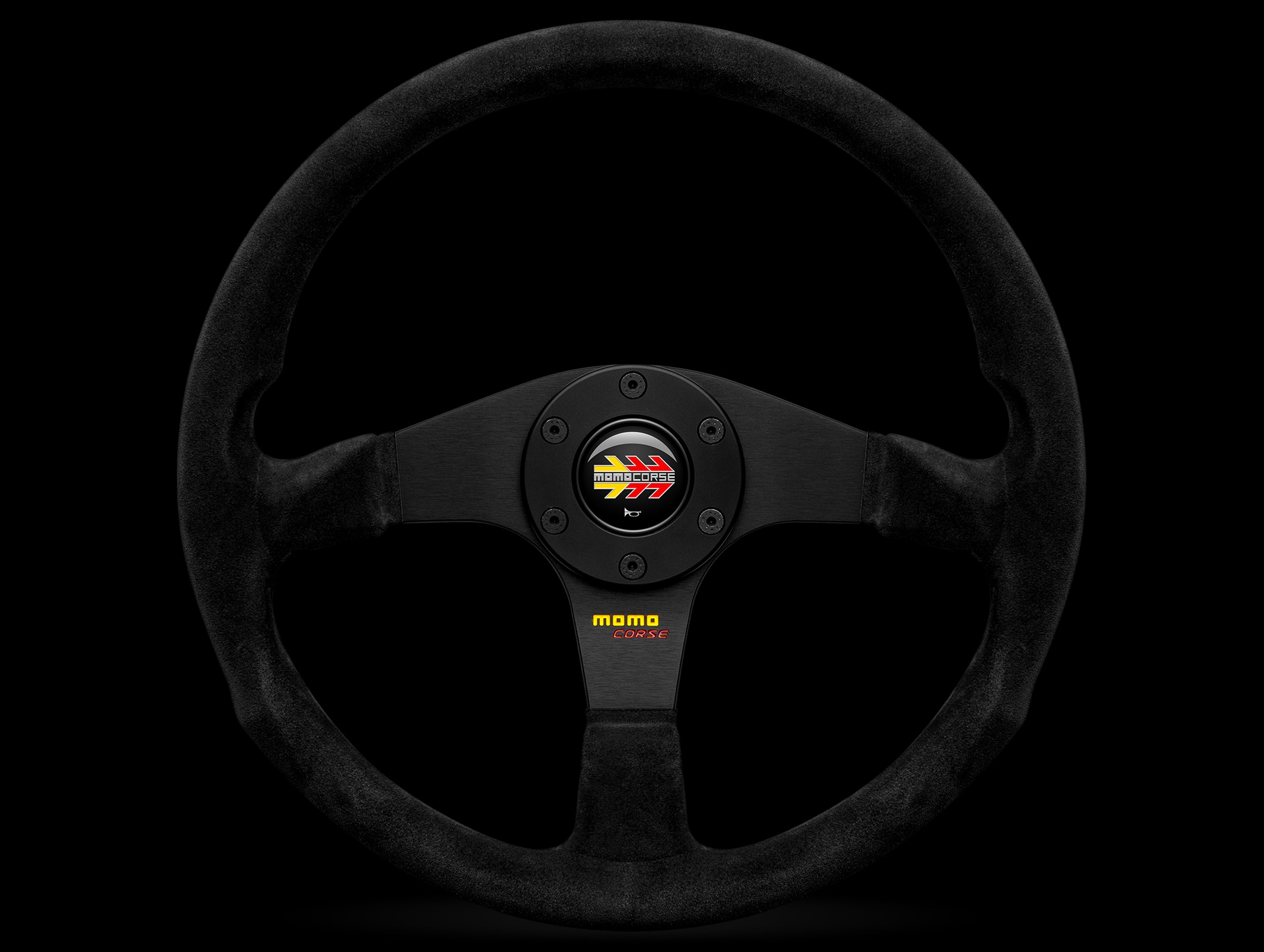 Momo Corse 2.0 Steering Wheel - Black Suede - JHPUSA