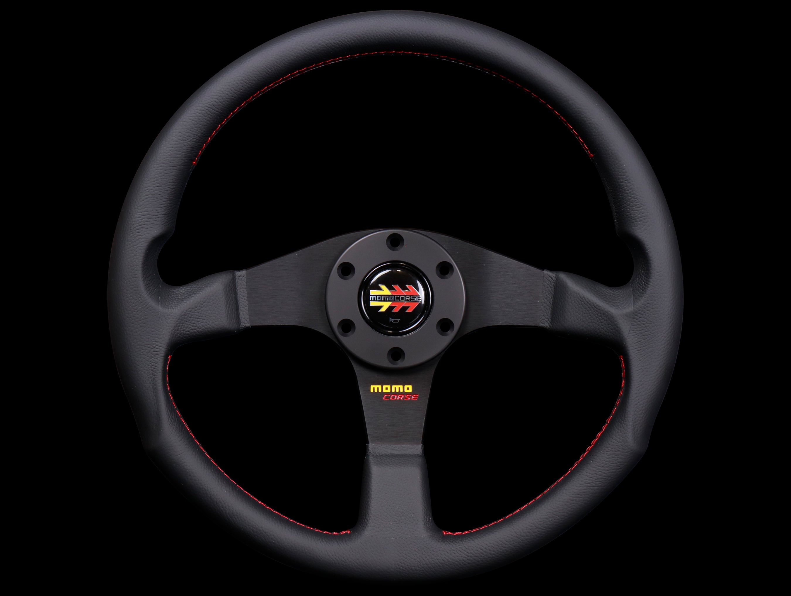 Momo Corse 2.0 Steering Wheel - Black Leather - JHPUSA