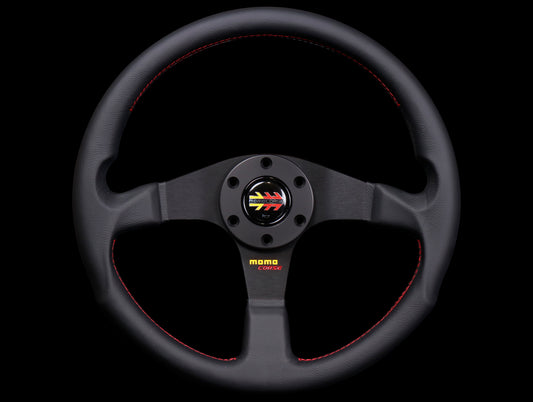 Momo Corse 2.0 Steering Wheel - Black Leather