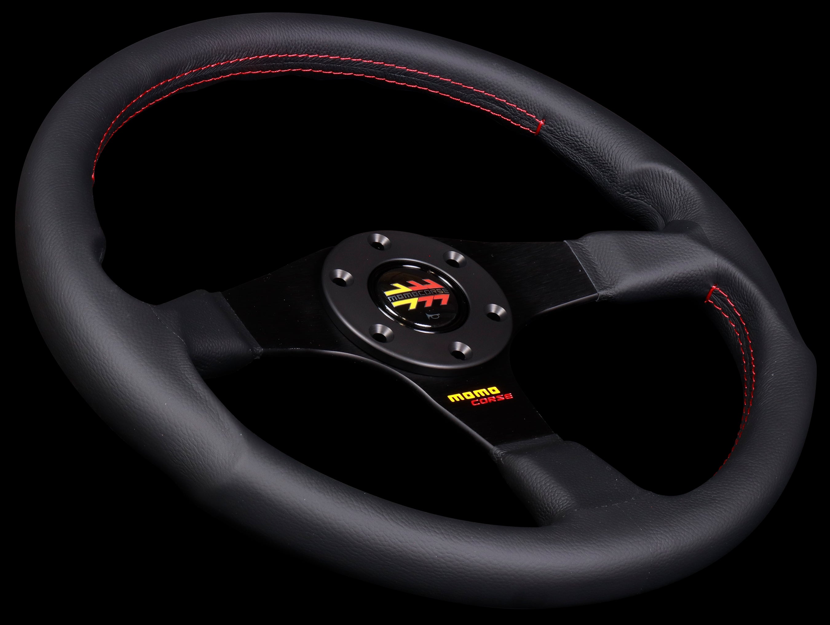 Momo Corse 2.0 Steering Wheel - Black Leather - JHPUSA