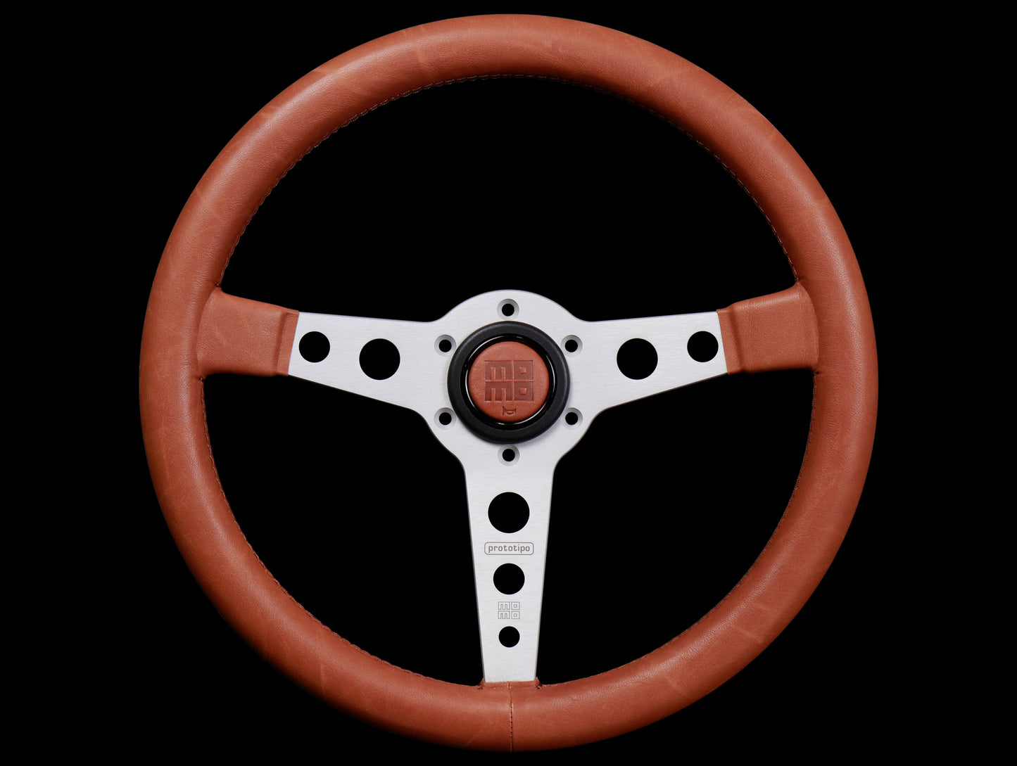 Momo 350mm Prototipo Heritage Steering Wheel - Tobacco Leather