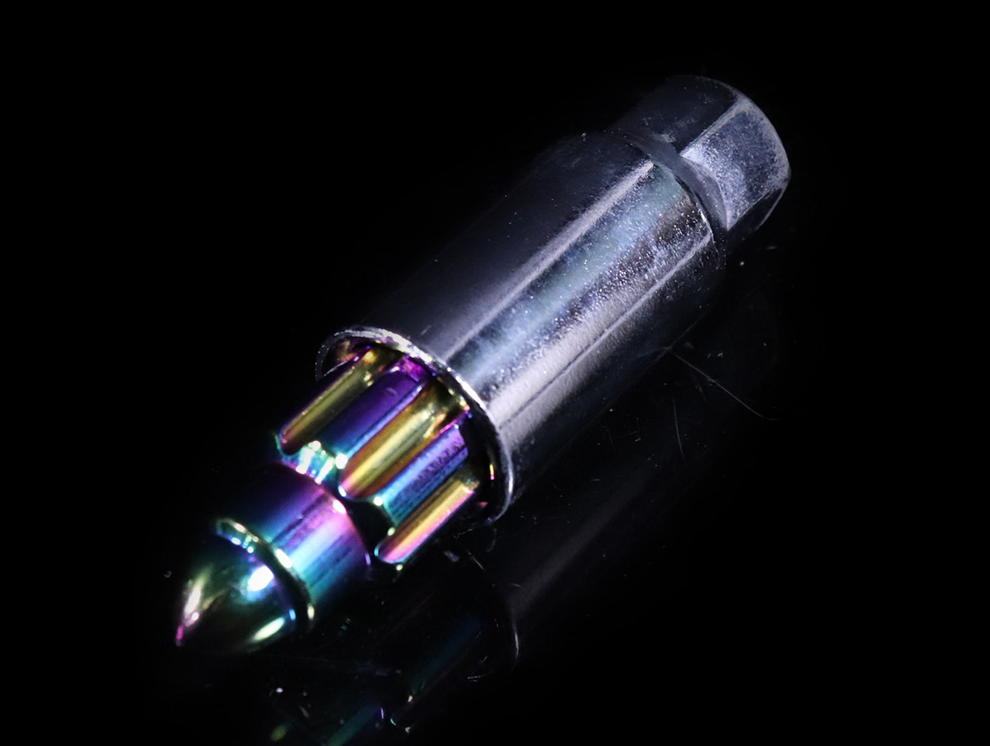 NRG 500 Series Bullet Closed End Steel Lug Nuts w/Key - Neo Chrome M12x1.50