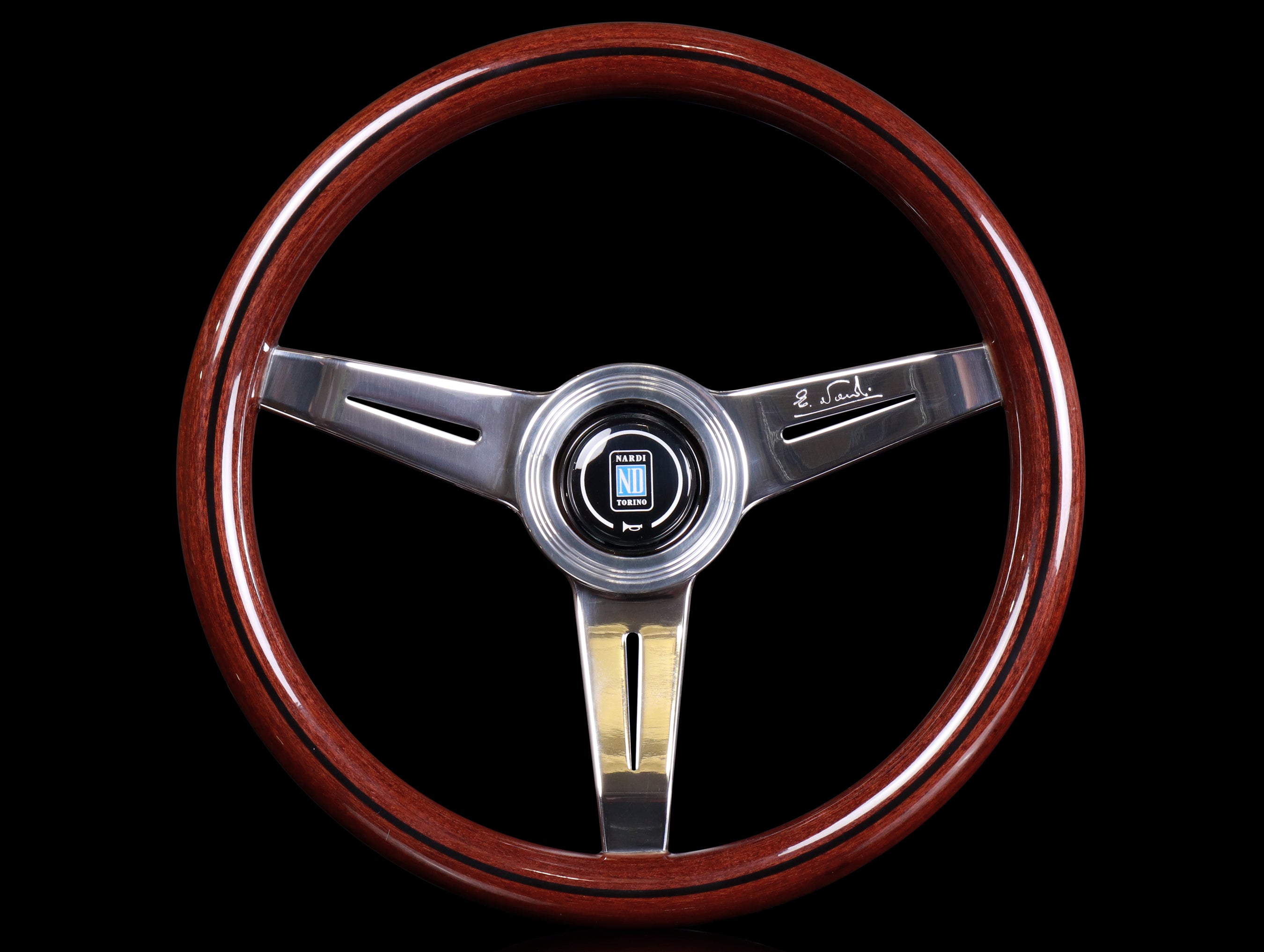Nardi Classic Wood 340mm Steering Wheel w/ Polished Spokes - JHPUSA