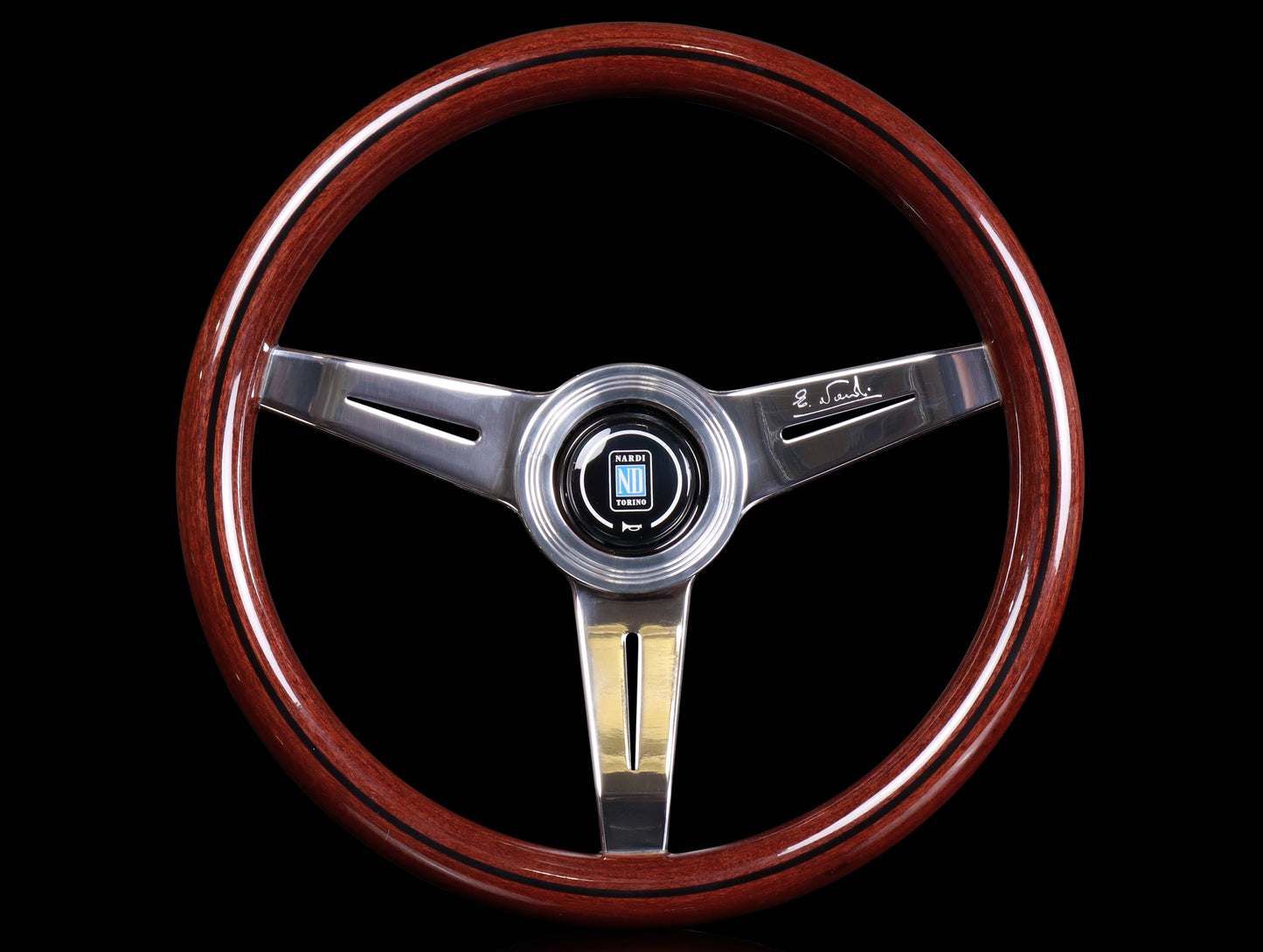 Nardi Classic Wood 340mm Steering Wheel w/ Polished Spokes