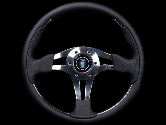 Nardi ND4 Metal 350mm Black Leather Wheel w/Polished Spokes (Open Box)