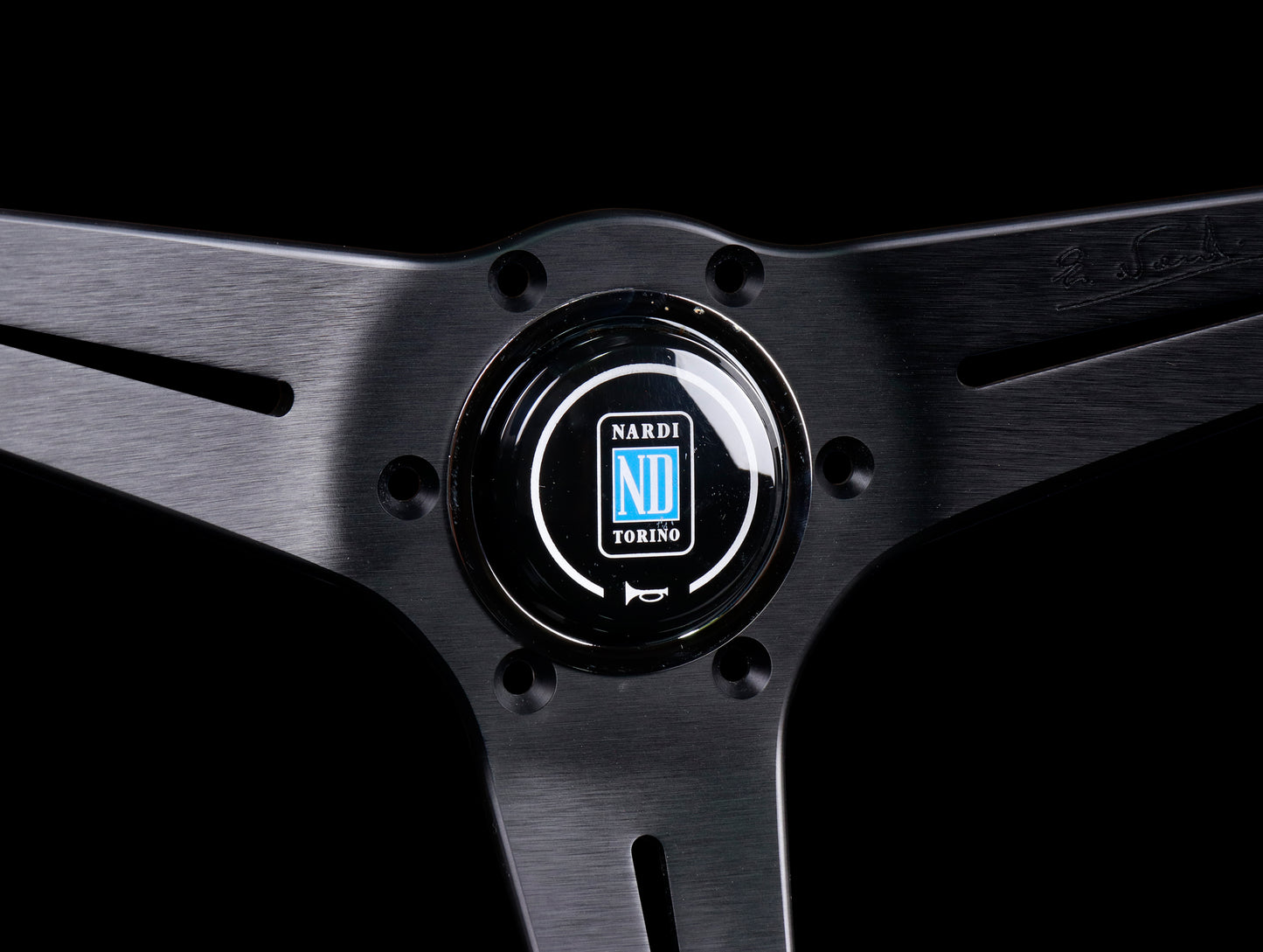Nardi Sport Rally Deep Corn 350mm Steering Wheel - Black Suede / Blue Stitch