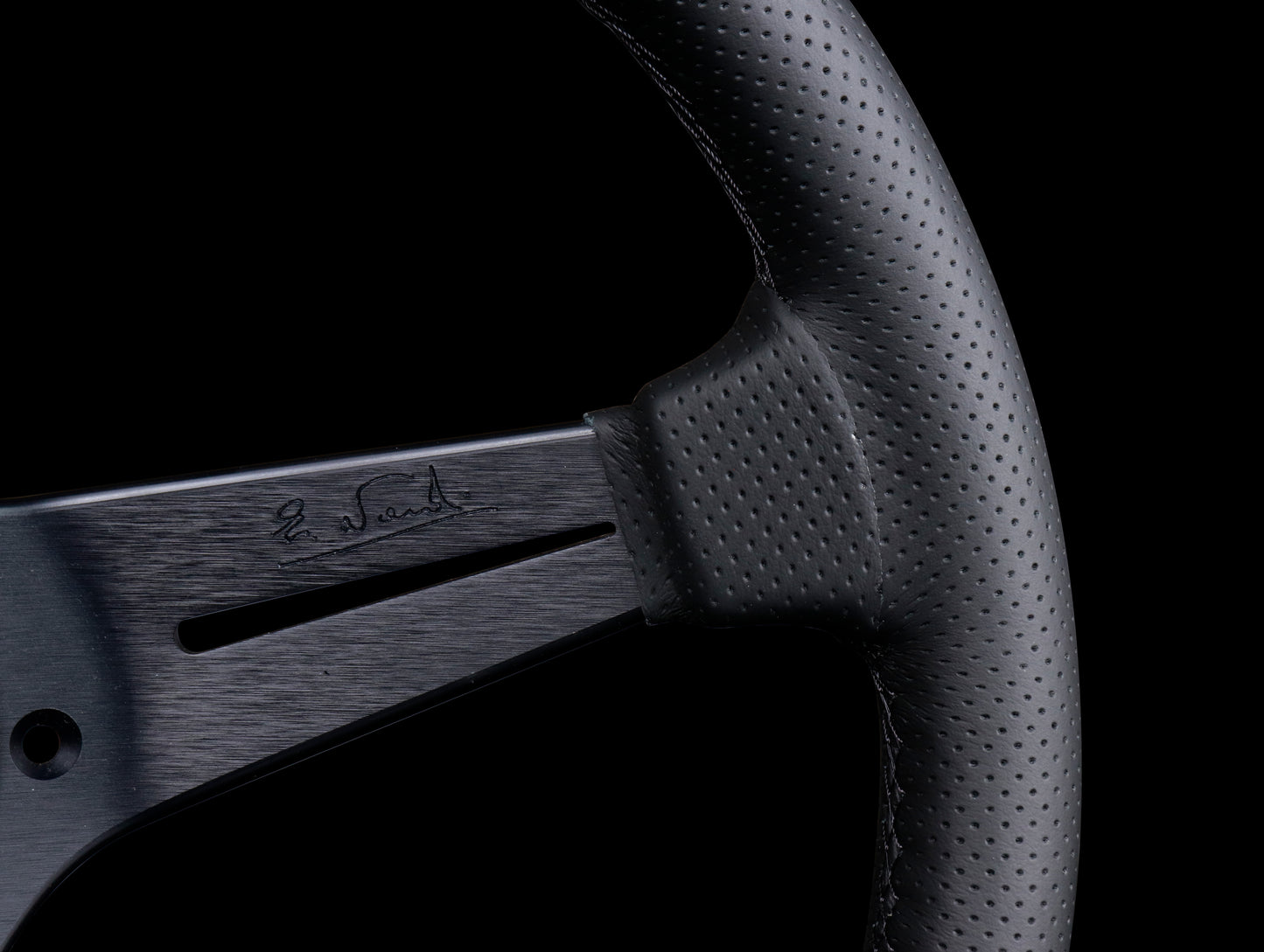Nardi Sport Rally Deep Corn Black Edition Steering Wheel - 350mm Perforated Leather / Black Stitch