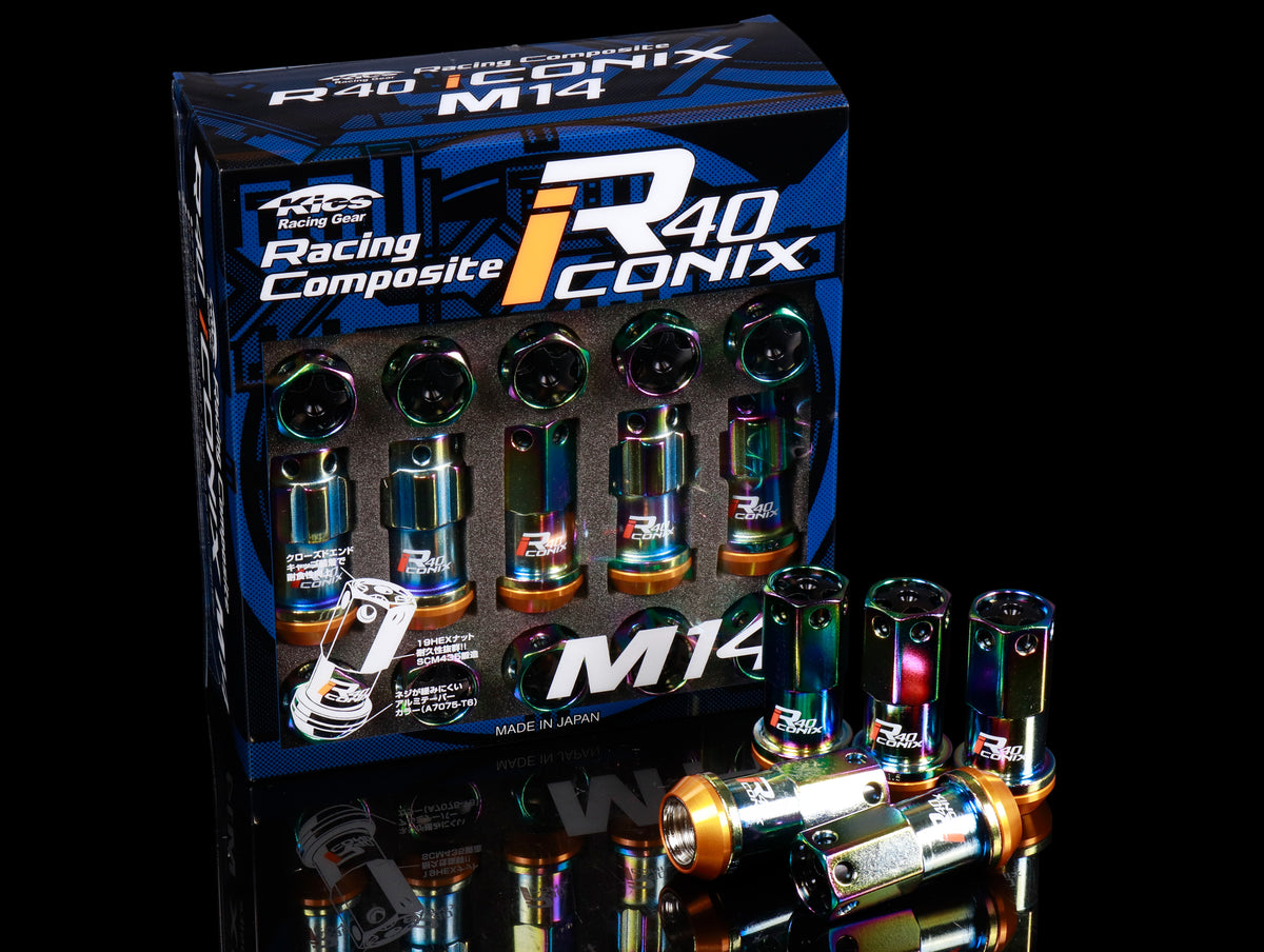 Project Kics R40 Iconix Extended Lug Nuts With Locks - Neo Chrome M14x1.50