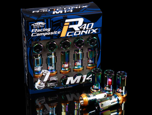Project Kics R40 Iconix Extended Lug Nuts With Locks - Neo Chrome M14x1.50
