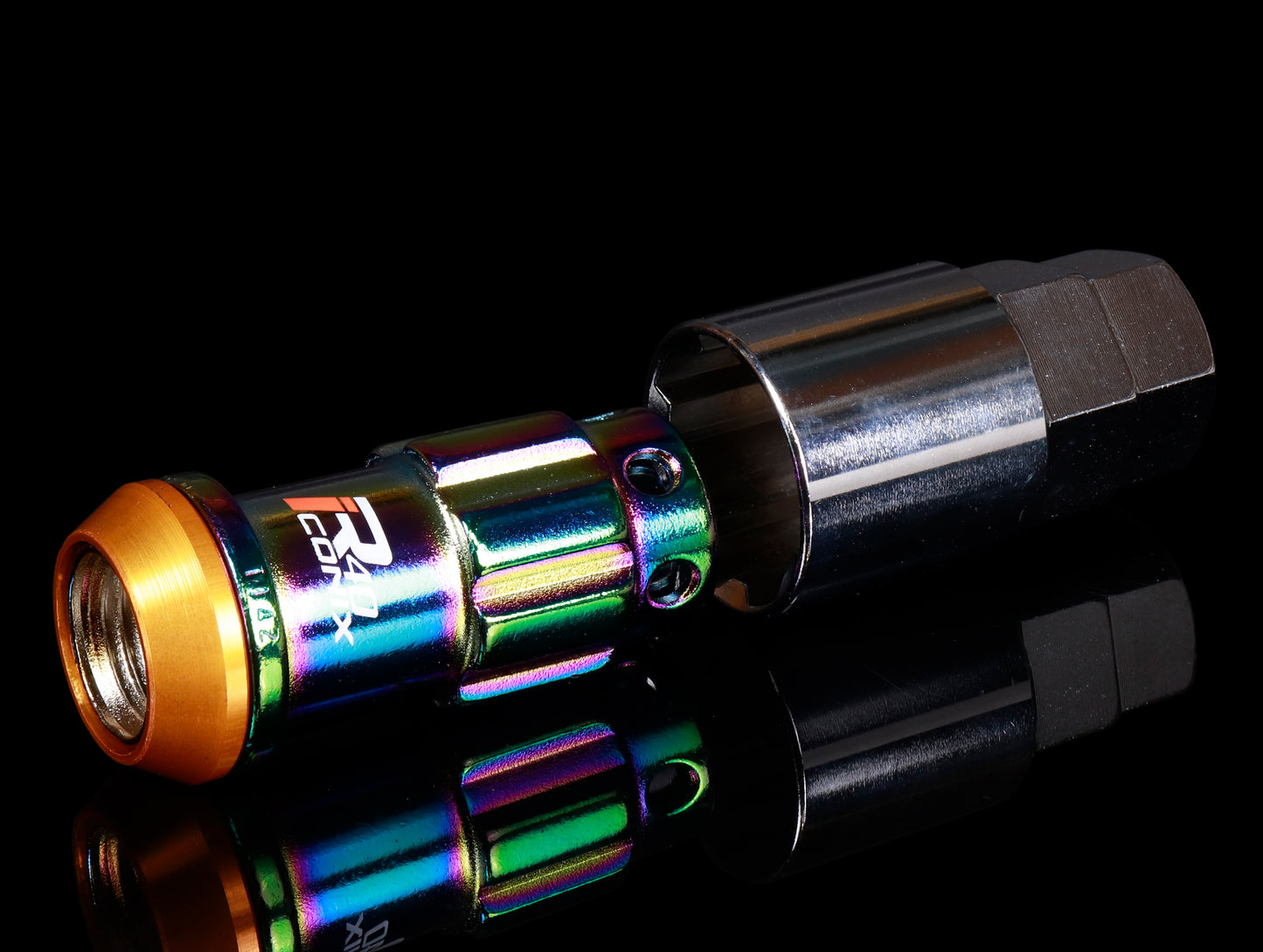 Project Kics R40 Iconix Extended Lug Nuts With Locks - Neo Chrome M14x1.50