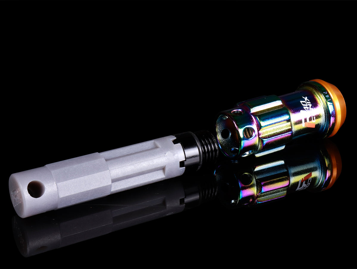 Project Kics R40 Iconix Extended Lug Nuts With Locks - Neo Chrome M14x1.50