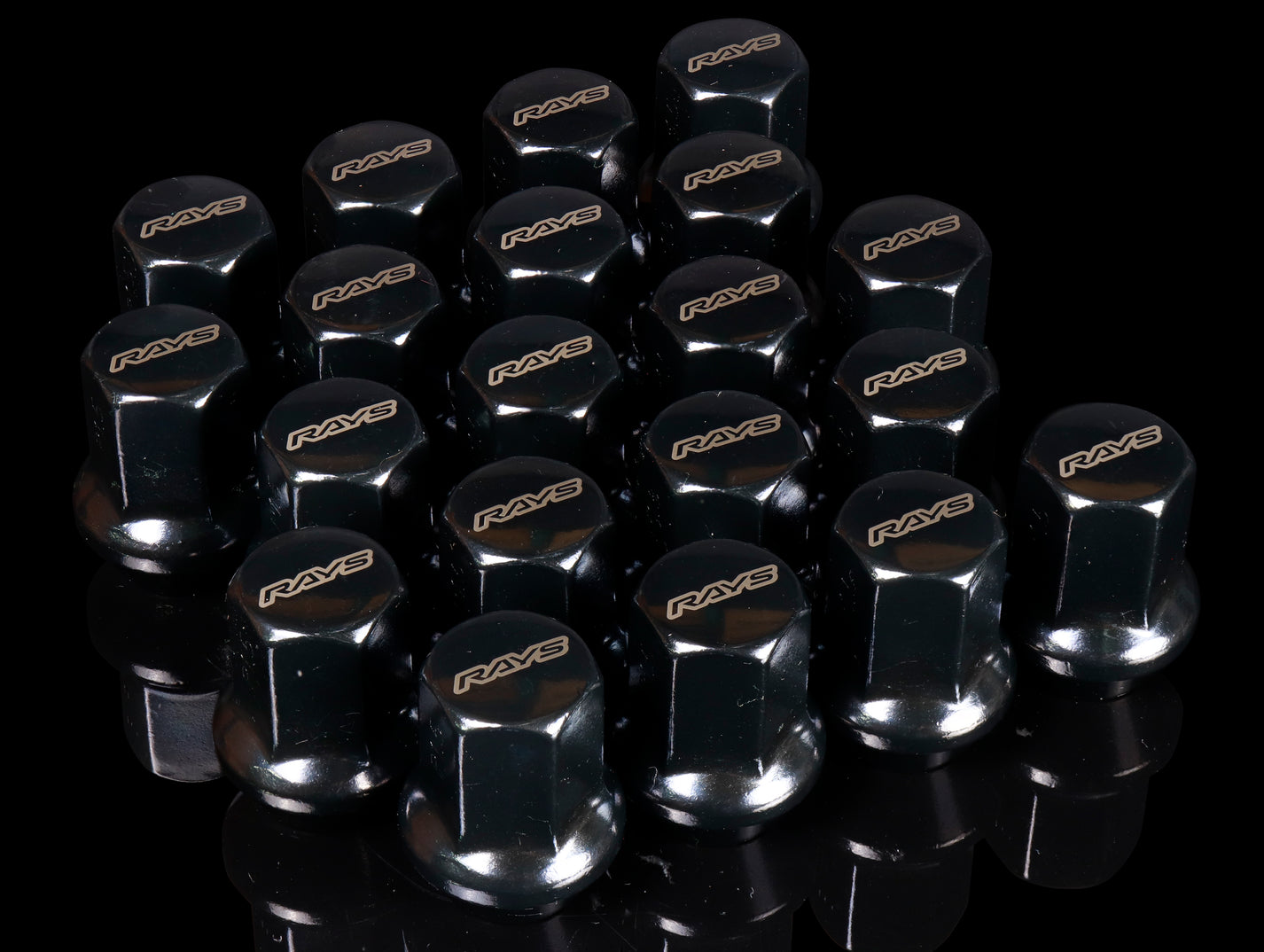 RAYS 17 Hex L31 Lug Nuts Black 12x1.50 (20+4 Locks)