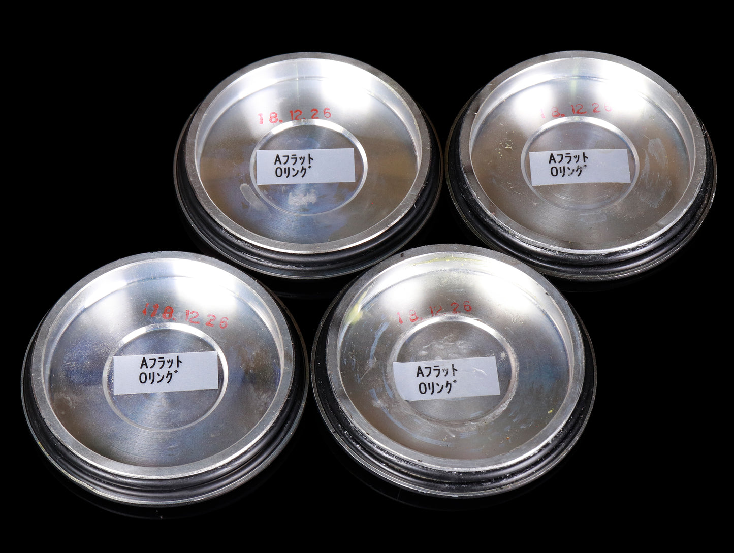 Rays A-Flat O-Ring Type Center Cap Set (4PCS) - Matte Flat Black (Used)