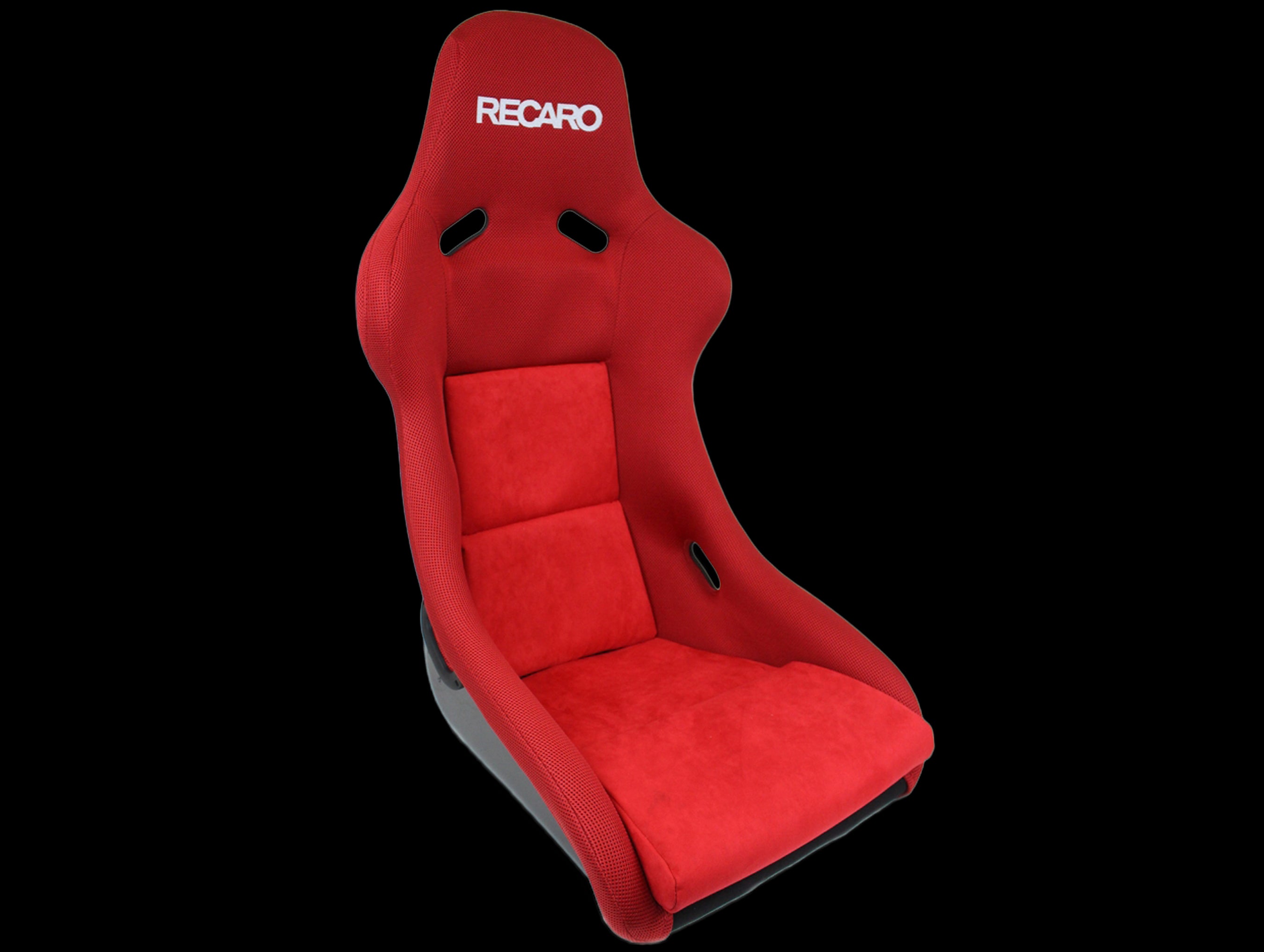 Red Insett Recaro Pole Position - Jersey Red Bolster / Suede Red Insert / Silver ...