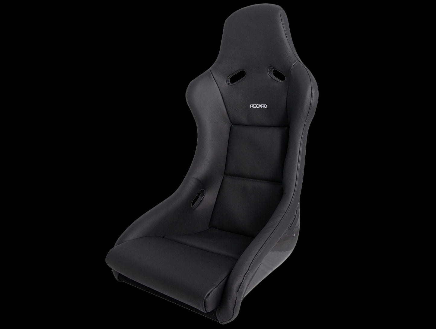 Recaro Pole Position - Leather Black Bolster / Leather Black Insert / Silver Logo