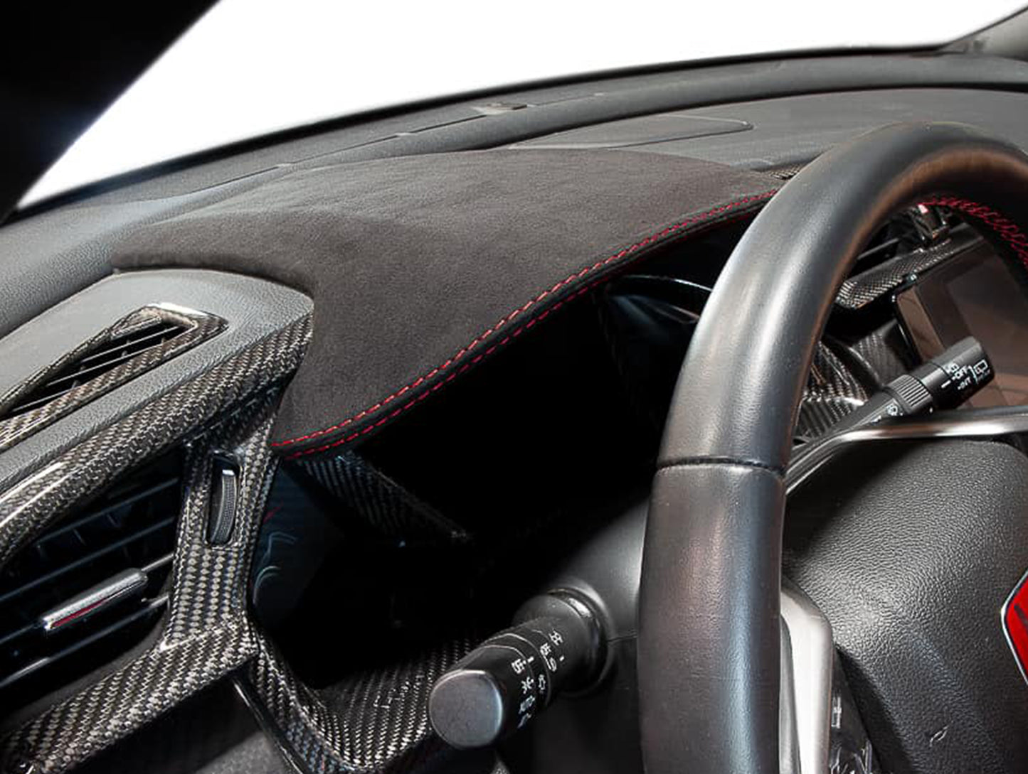 Revel GT Dry Carbon Center Dash Cover with Alcantara Cover - 16-18 Civic