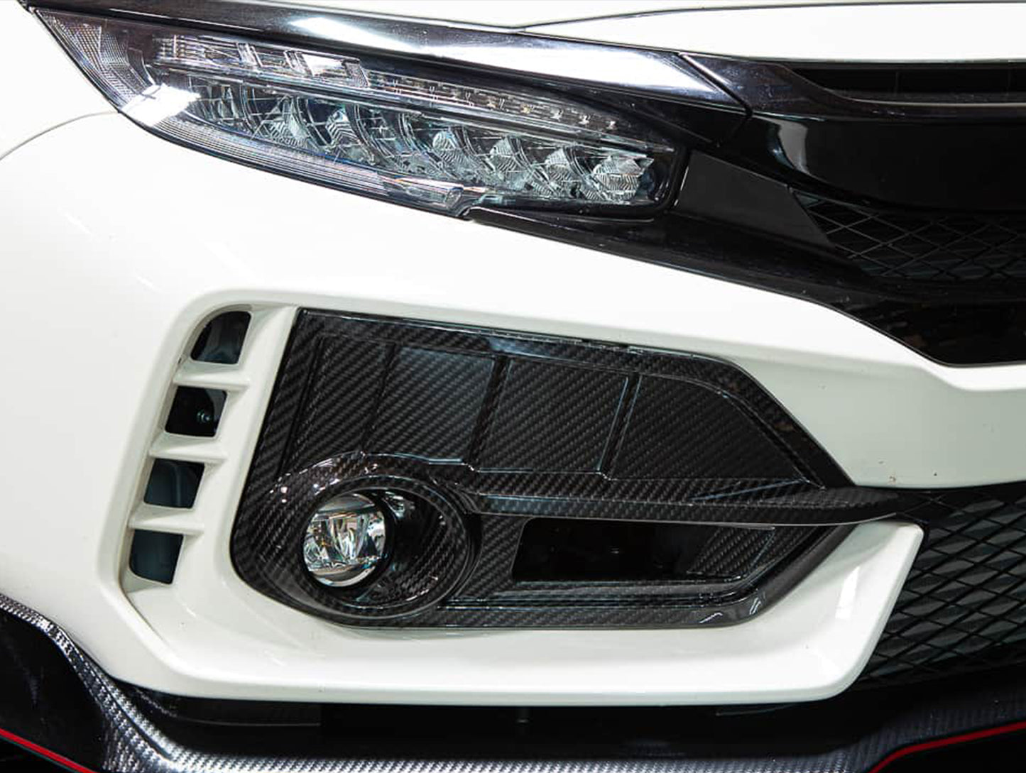 Revel GT Dry Carbon Door Front Fog Light Covers - 17-21 Civic Type R (FK8)