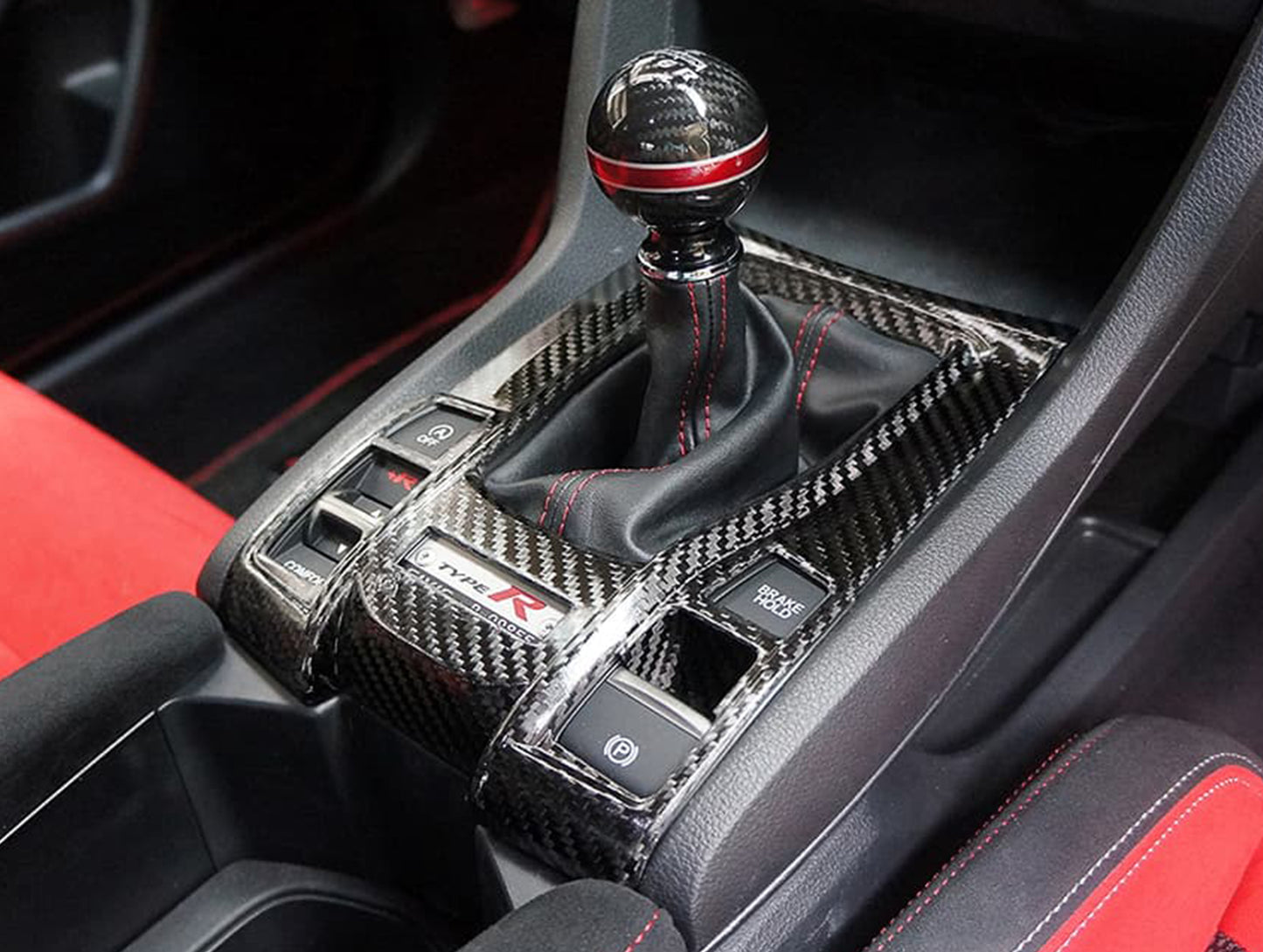 Revel GT Dry Carbon Shifter Panel Cover - 16-18 Civic Type R (FK8)