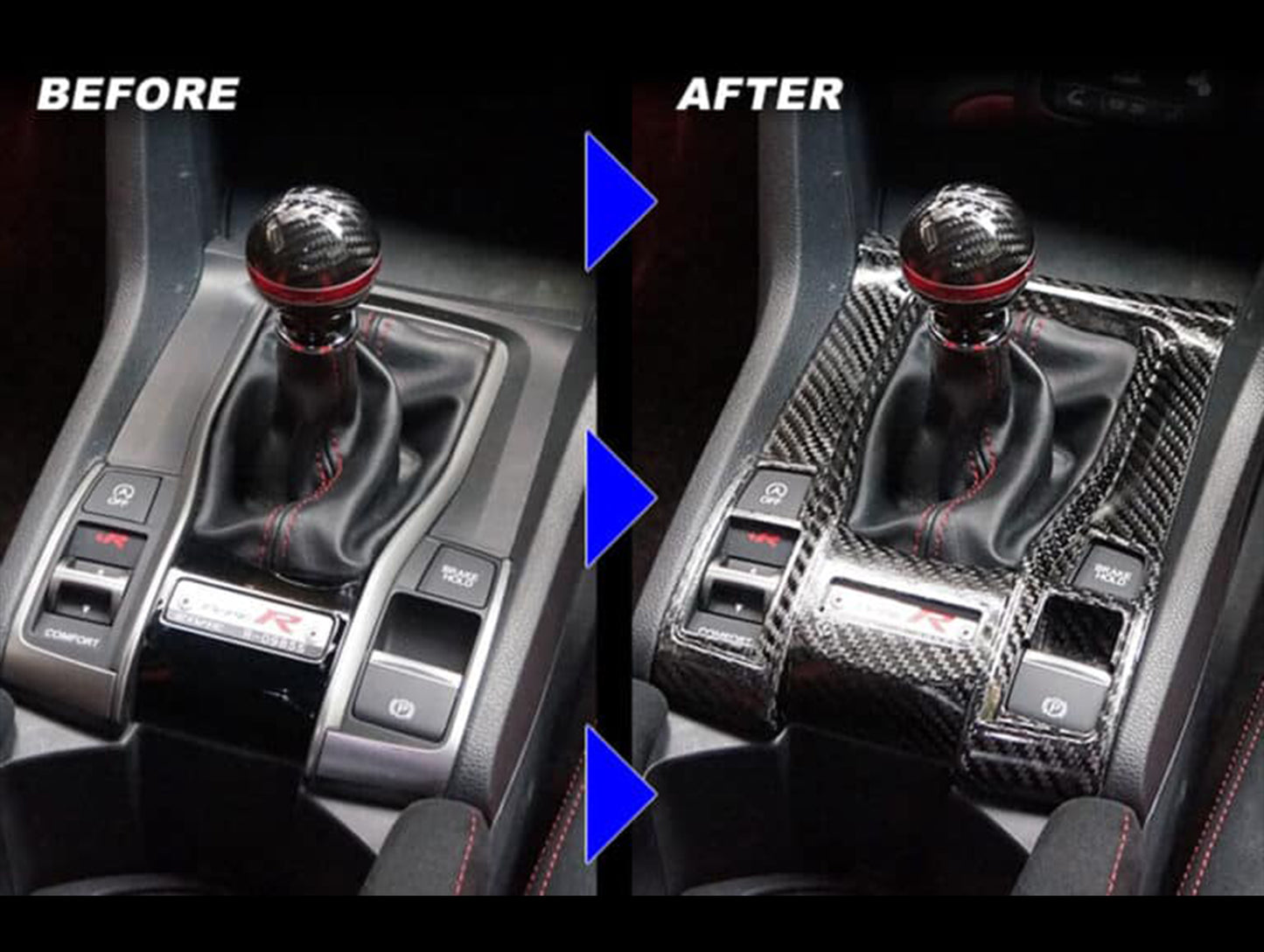 Revel GT Dry Carbon Shifter Panel Cover - 16-18 Civic Type R (FK8)