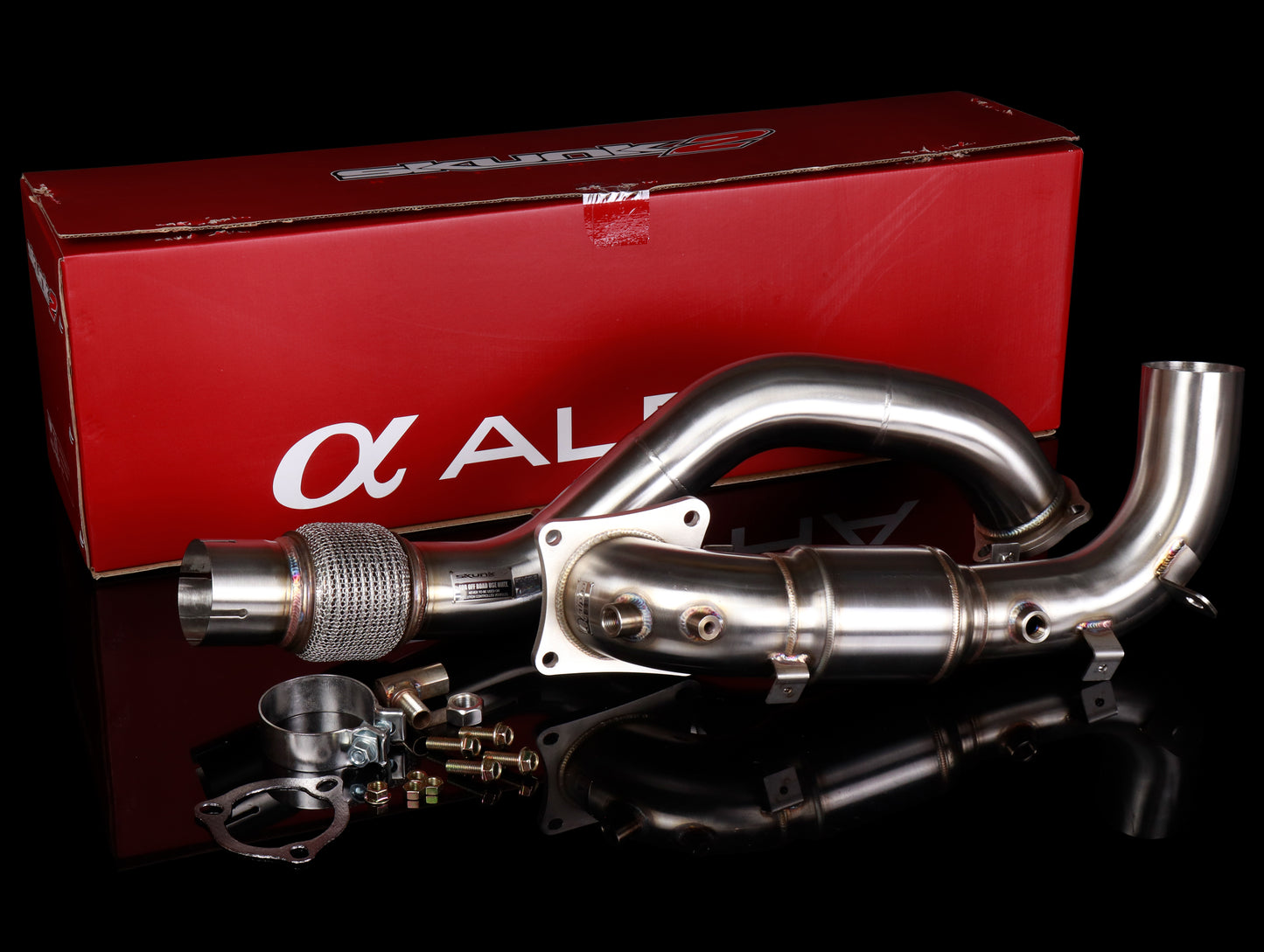 Skunk2 Alpha Downpipe w/ 76mm Cat - 18-21 Civic Type R (FK8)