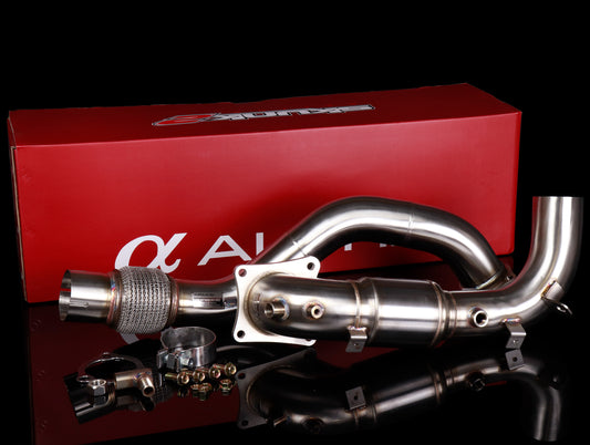 Skunk2 Alpha Downpipe w/ 76mm Cat - 18-21 Civic Type R (FK8)