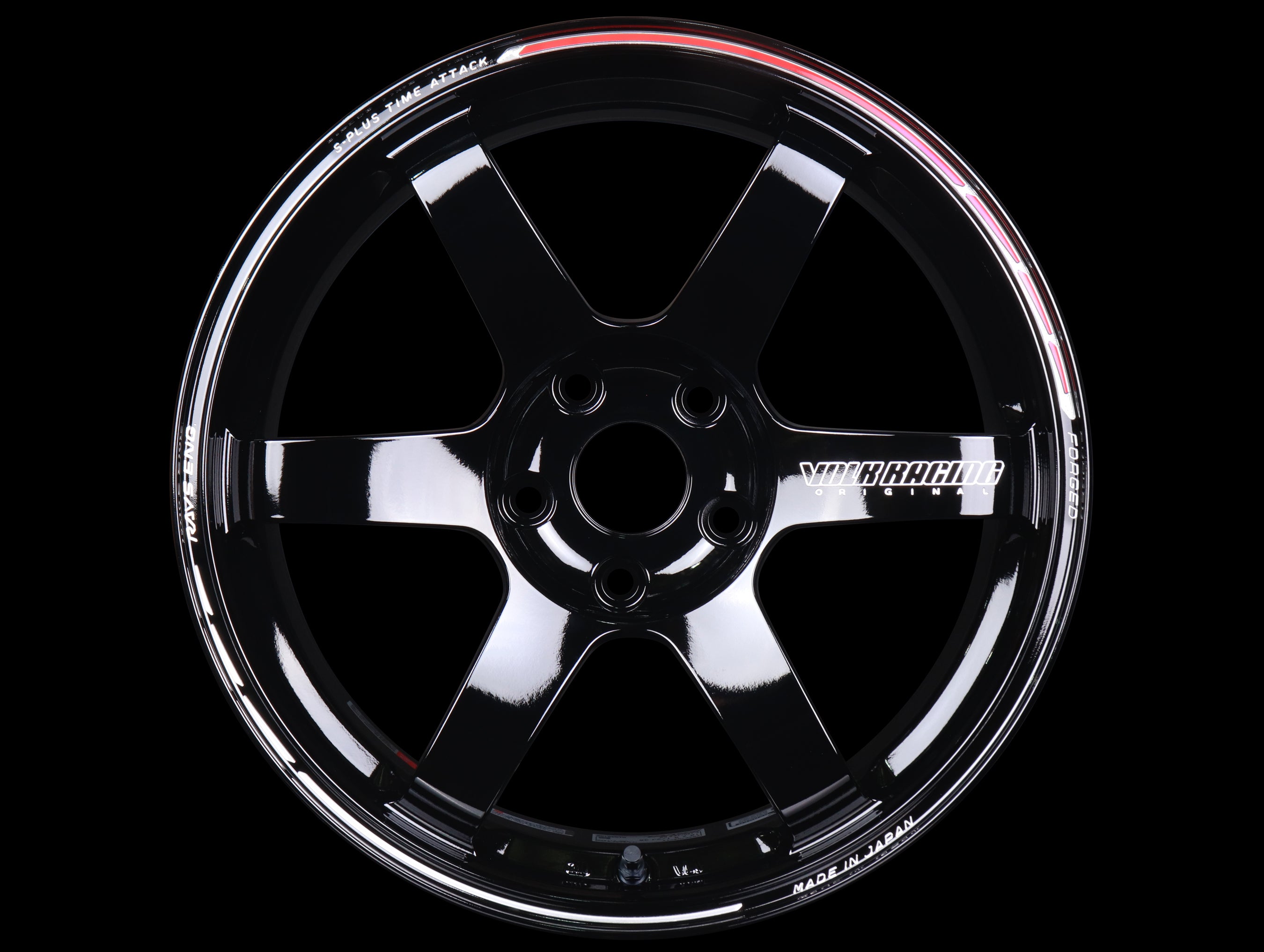 Volk Racing TE37 Saga S-Plus Time Attack Wheels - Black/Redot / 18x9.5 ...