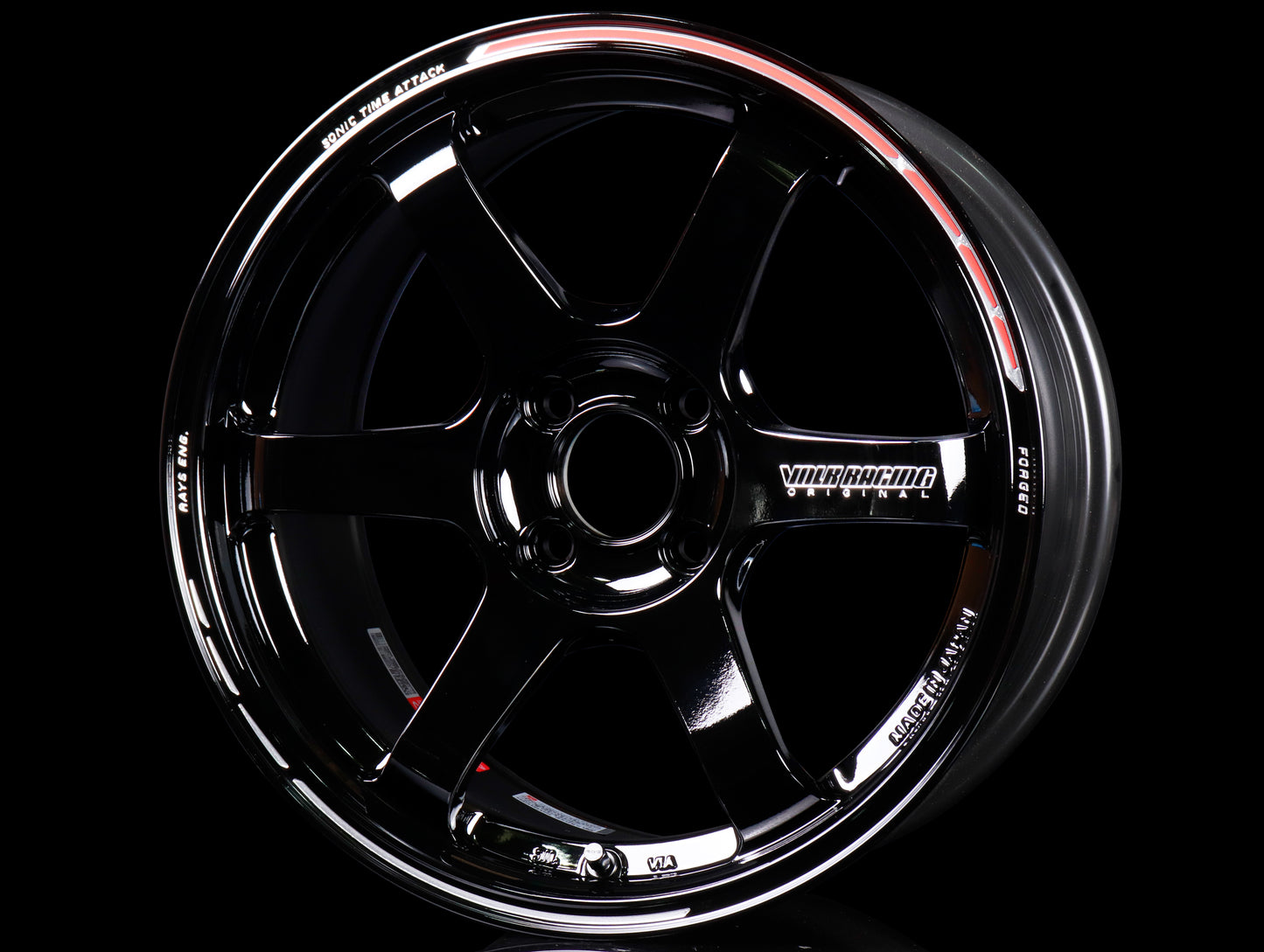 Volk Racing TE37 Sonic Time Attack Edition Wheels - Gloss Black 16x8 / 4x100 / +36