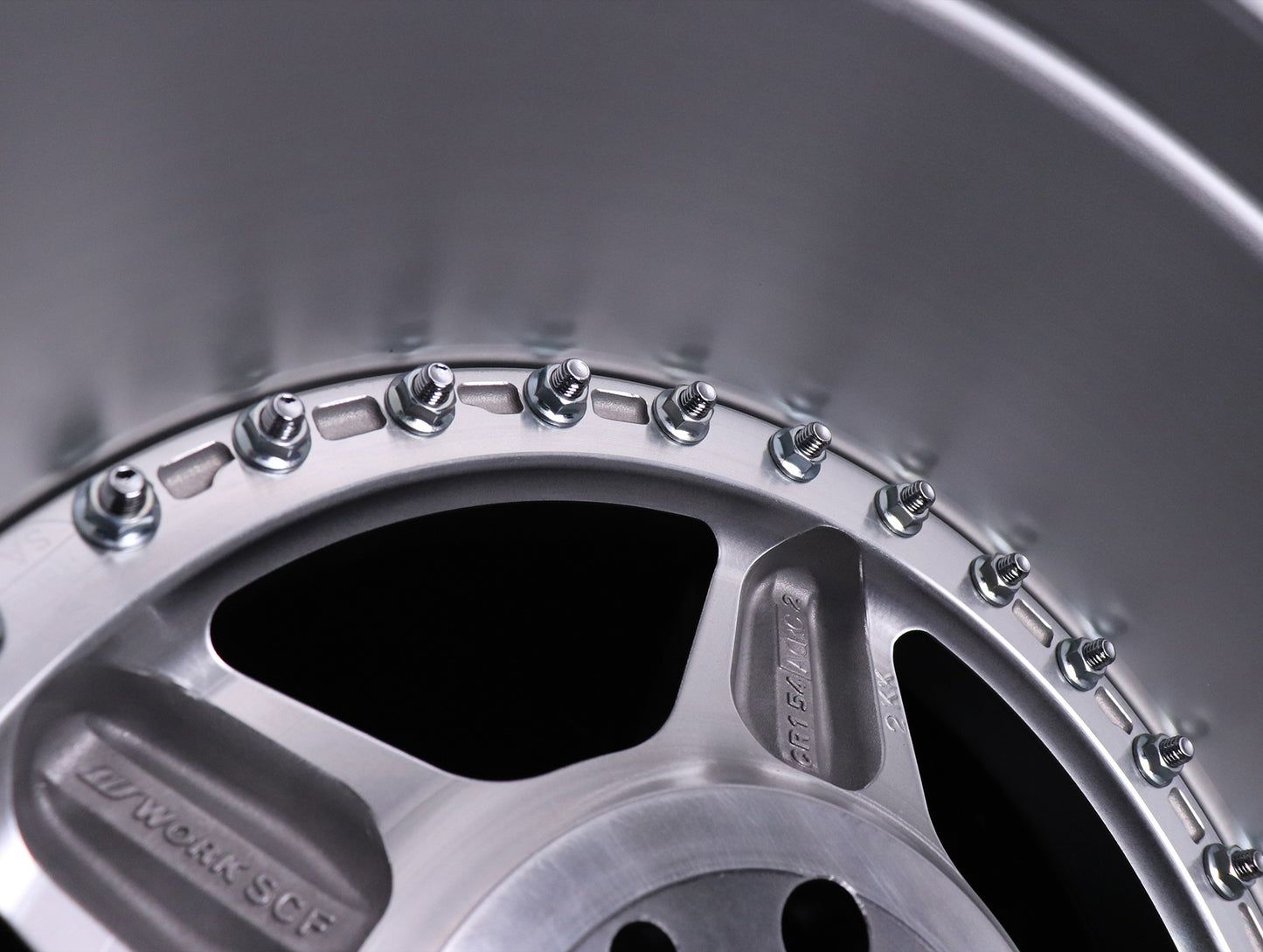 Work Meister CR 01 3-Piece Wheels - Matte Gunmetal w/ Polished Lip - 16" Wheels