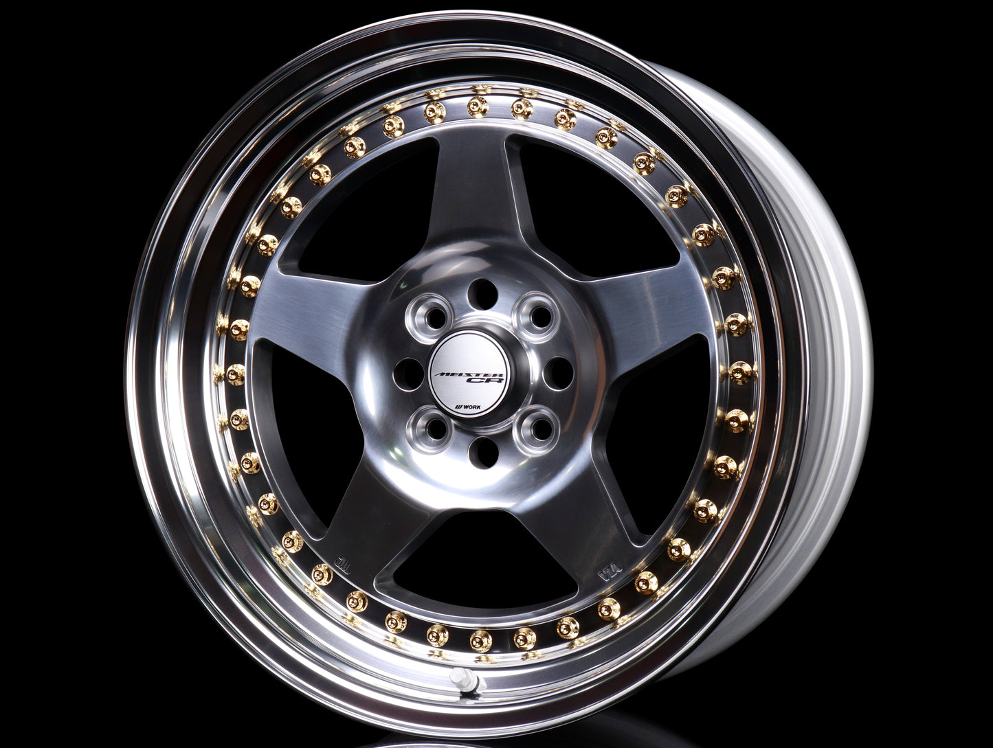 Work Meister CR 01 3-Piece Wheels - Polished w/ Gold Hardware - 16" Wheels