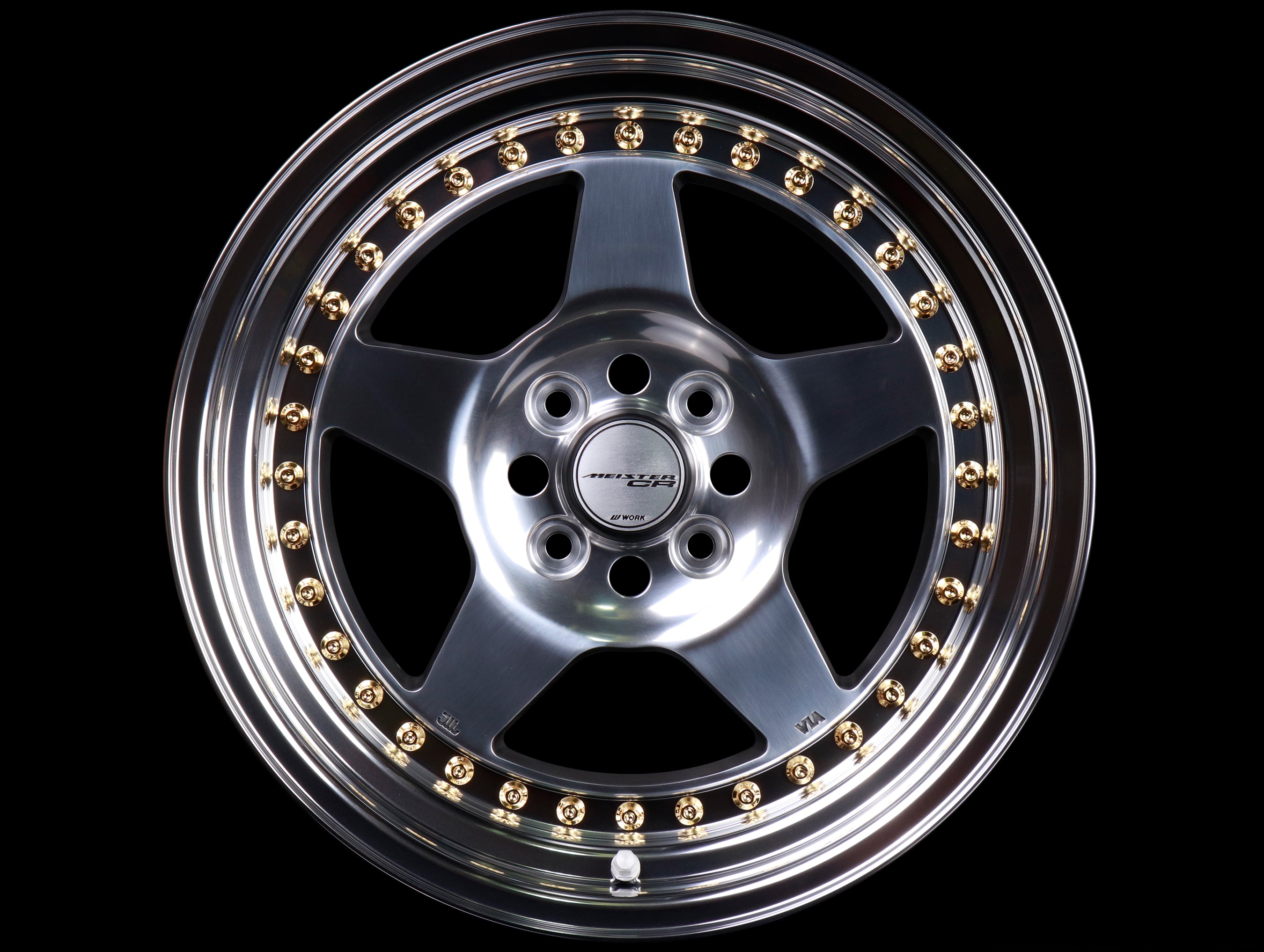 Work Meister CR 01 3-Piece Wheels - Polished w/ Gold Hardware - 16