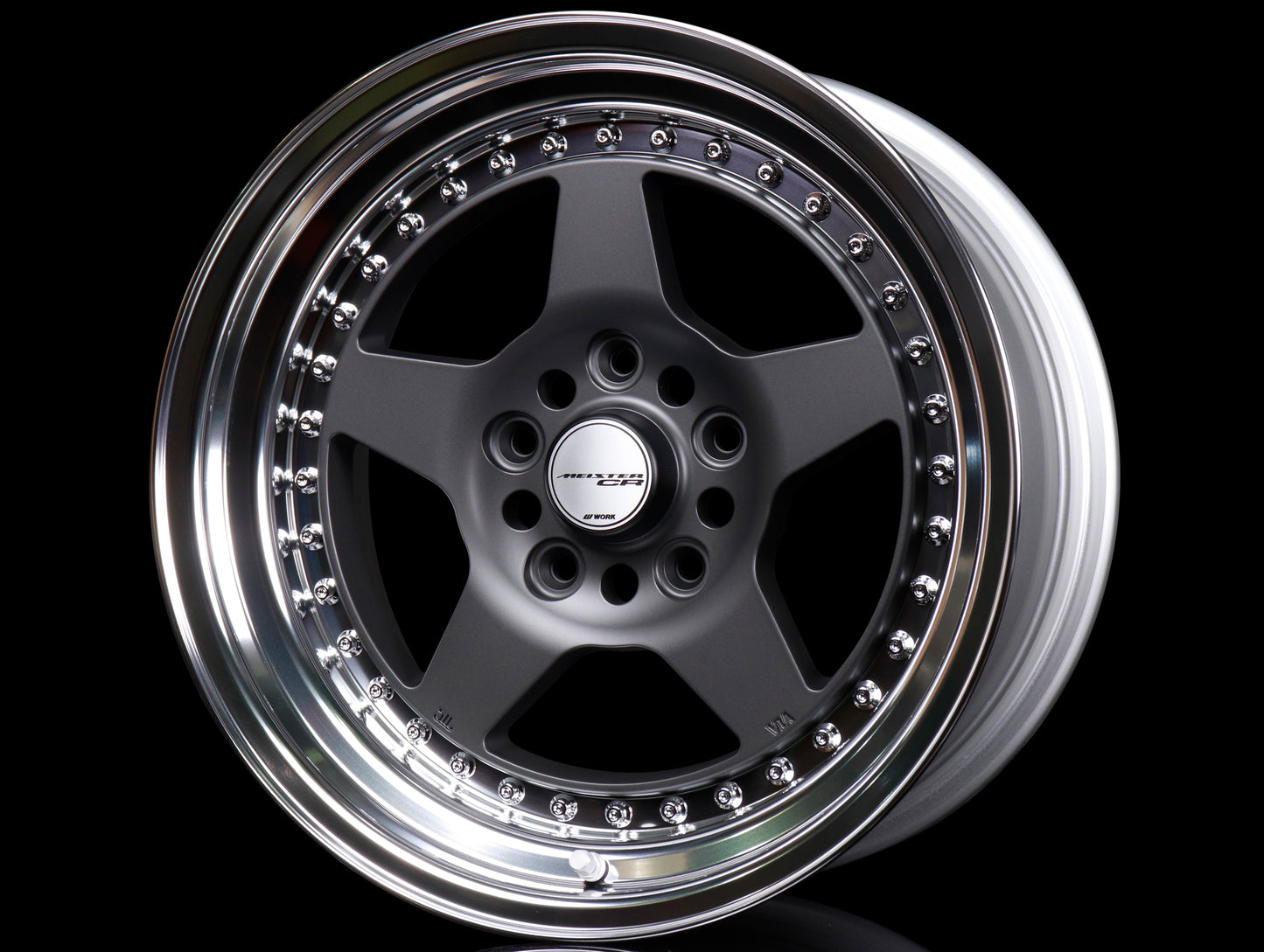 Work Meister CR 01 3-Piece Wheels - Matte Gunmetal w/ Polished Lip - 16" Wheels