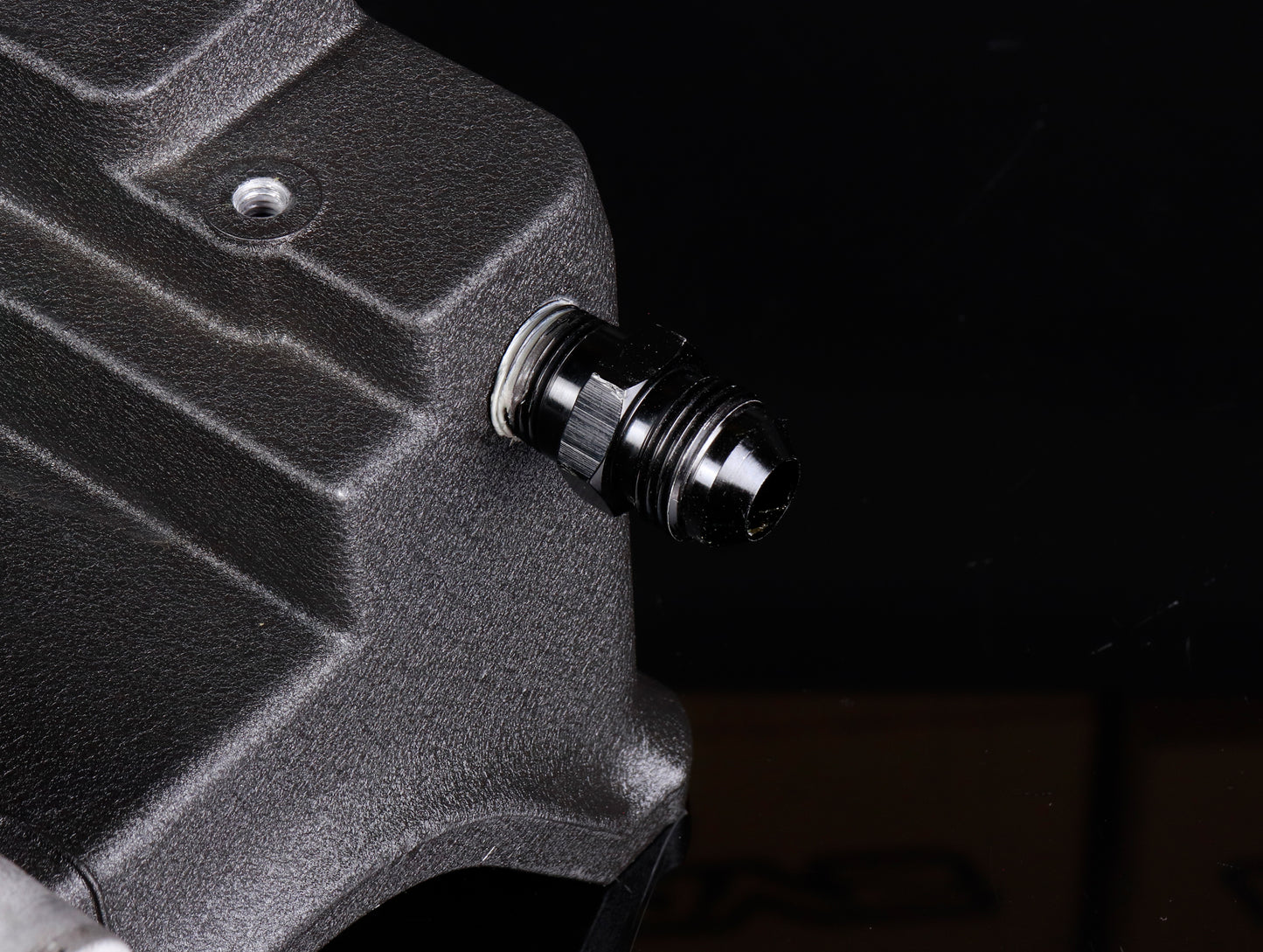 Honda OEM K-Series Valve Cover w/AN Fitting and Skunk2 Oil Cap - Wrinkle Black (Used)