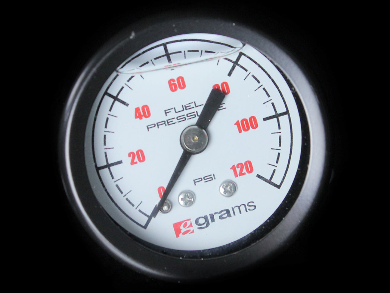Grams Liquid Filled Fuel Pressure Gauge (White Face) - 0-120psi
