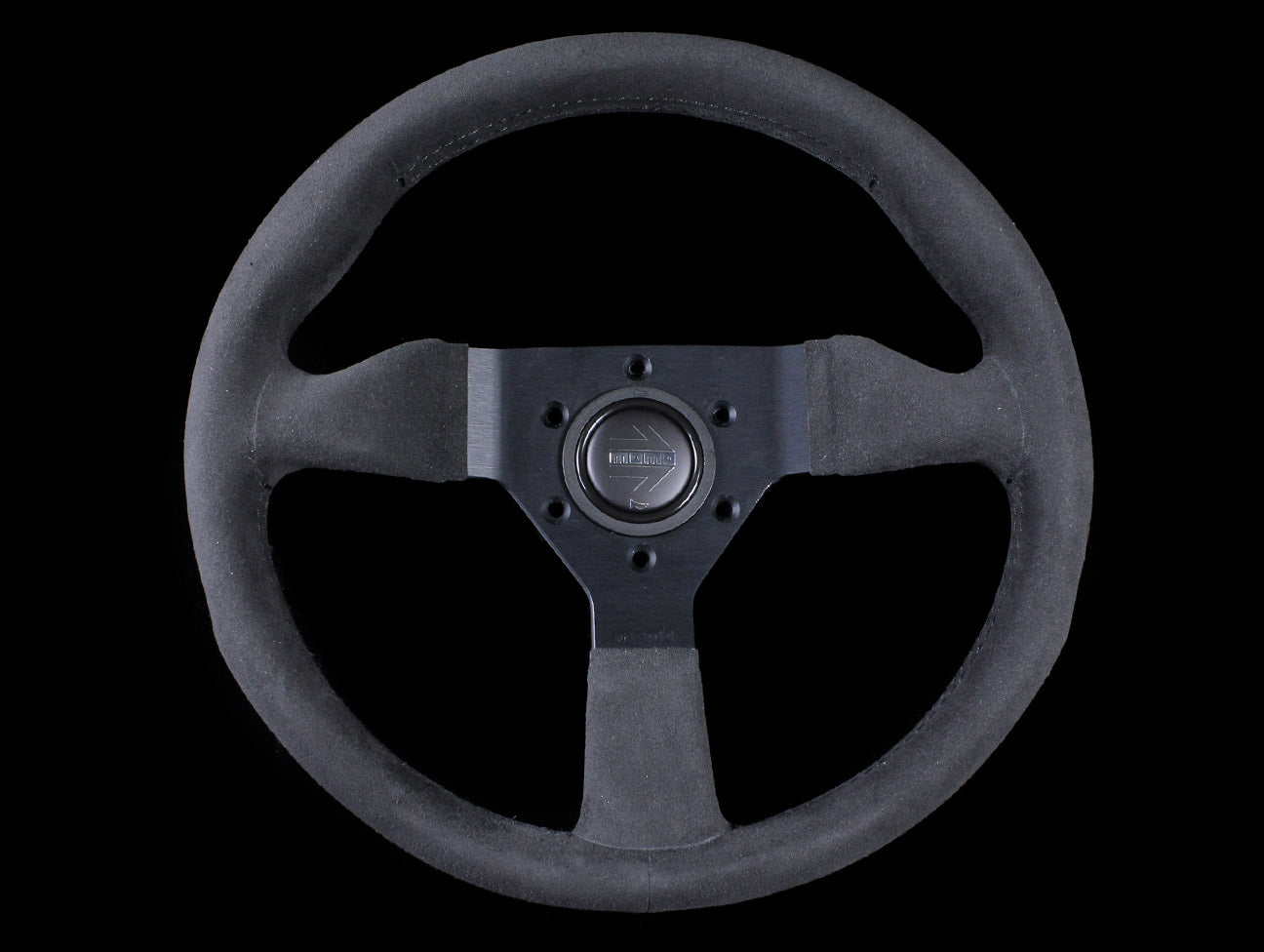 Momo Monte Carlo Steering Wheel - 320mm Black Alcantara Suede w/ Black Stitching