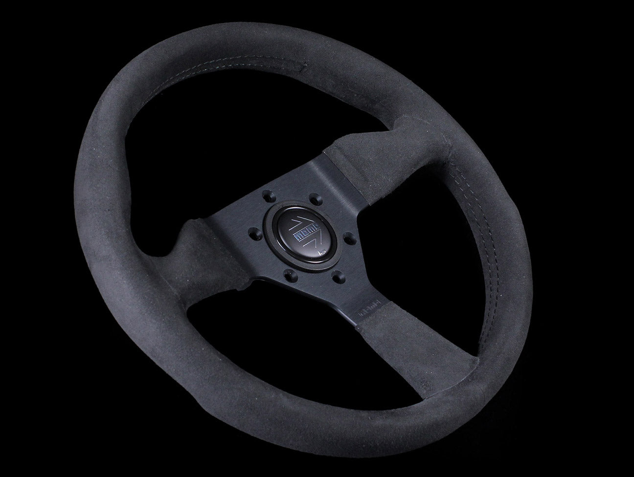 Momo Monte Carlo Steering Wheel - 320mm Black Alcantara Suede w/ Black Stitching