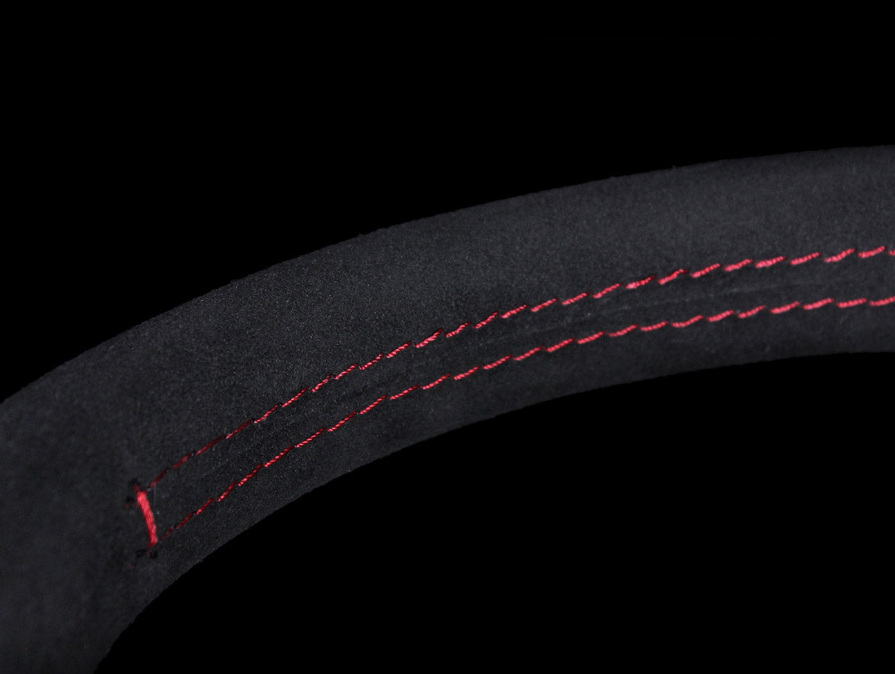 MOMO Montecarlo Steering Wheel - Black Alcantara Red Stitching Black S