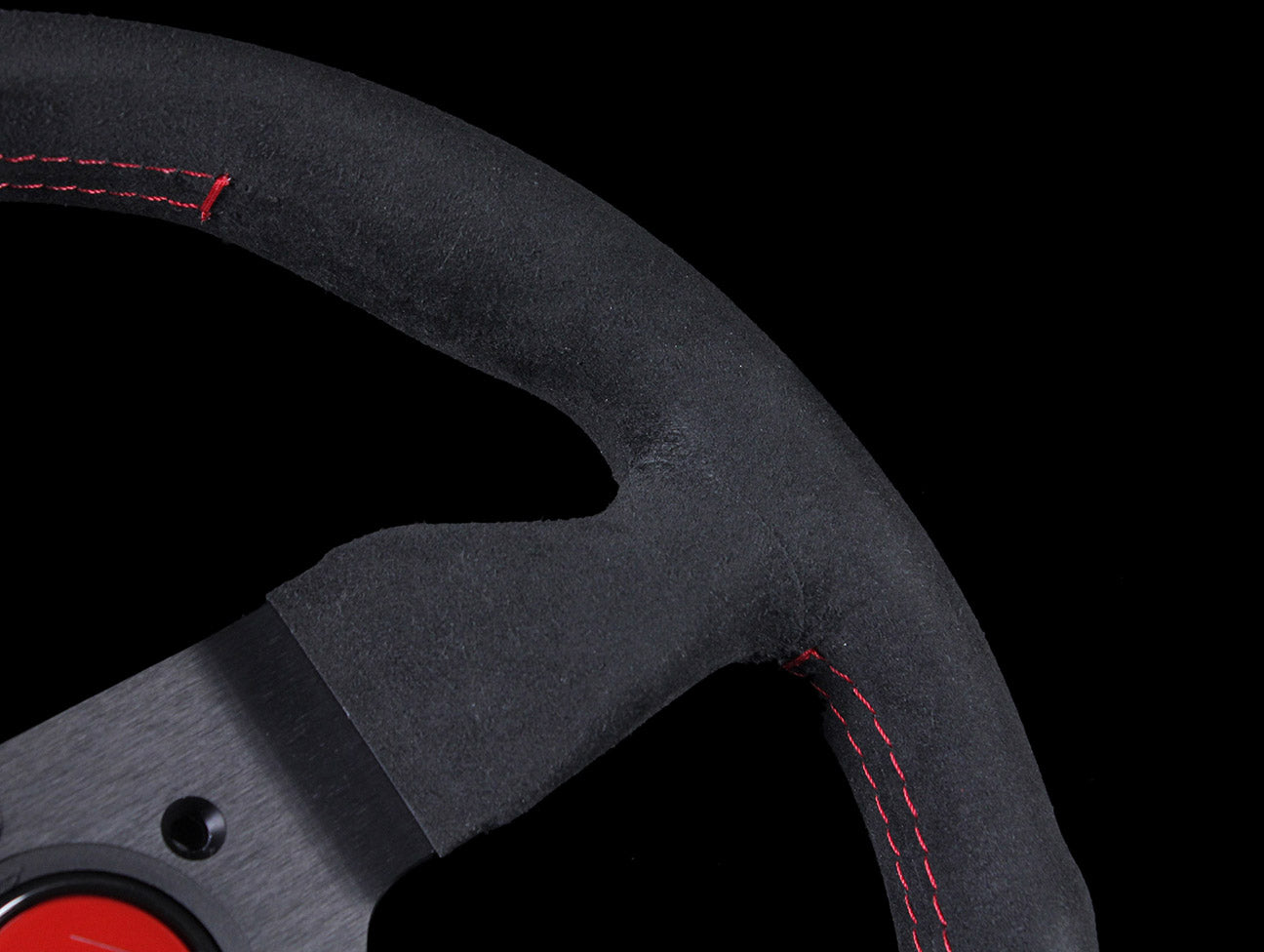 Momo Monte Carlo Steering Wheel - 320mm Black Alcantara w/Red