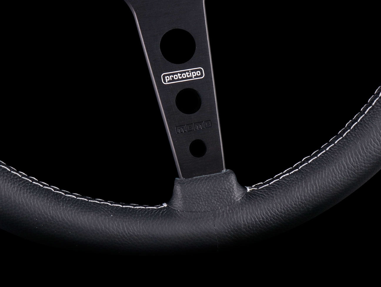 Momo 370mm Prototipo Steering Wheel - Black Spoke