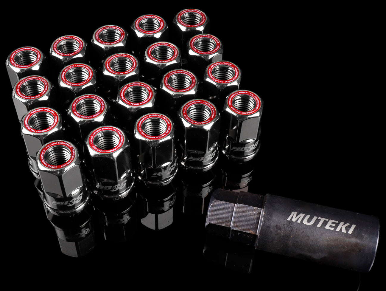 MUTEKI SR48 Super Tuner Lug Nut Chrome Titanium