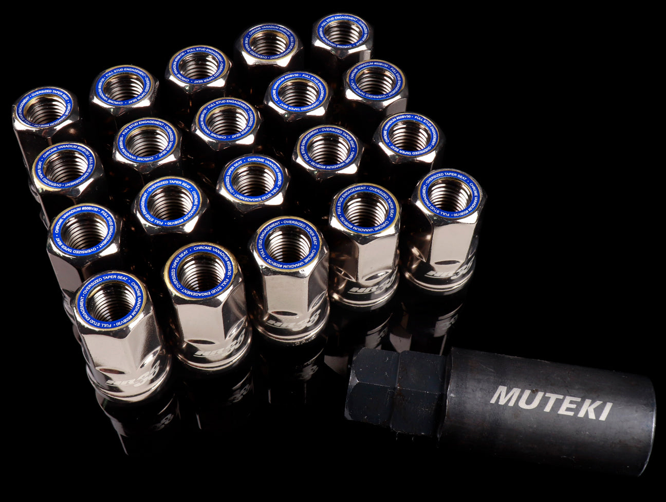 Muteki HR38 12x1.50 Open End Lug Kit - Titanium Chrome