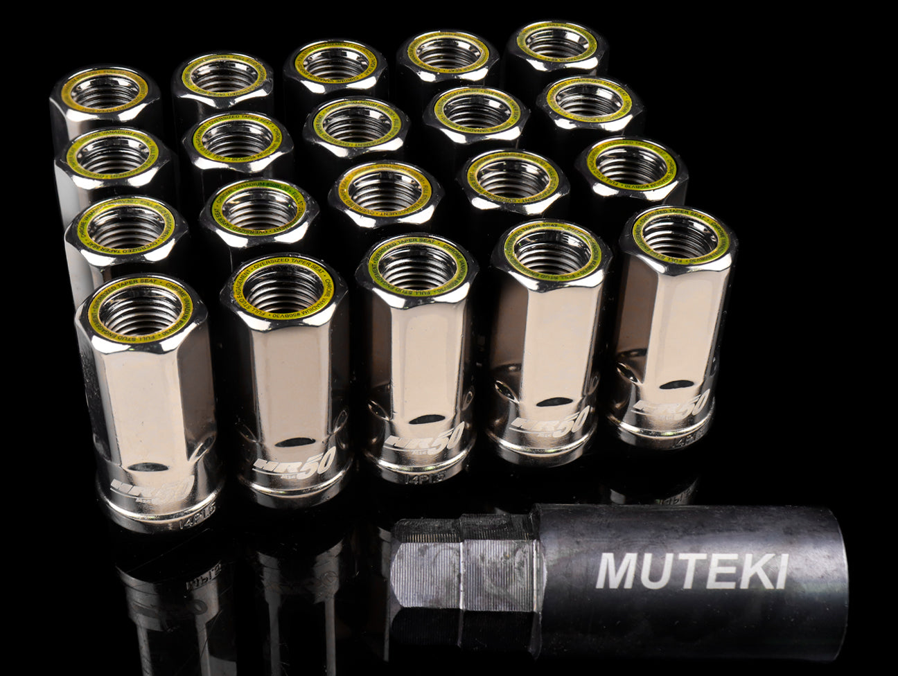 Muteki HR50 14x1.50 Open End Lug Kit - Titanium Chrome