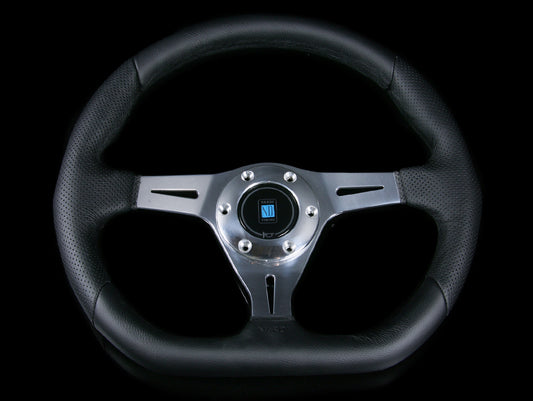 Nardi Basic Kallista 350mm Steering Wheel - Black Leather / Polished Spokes