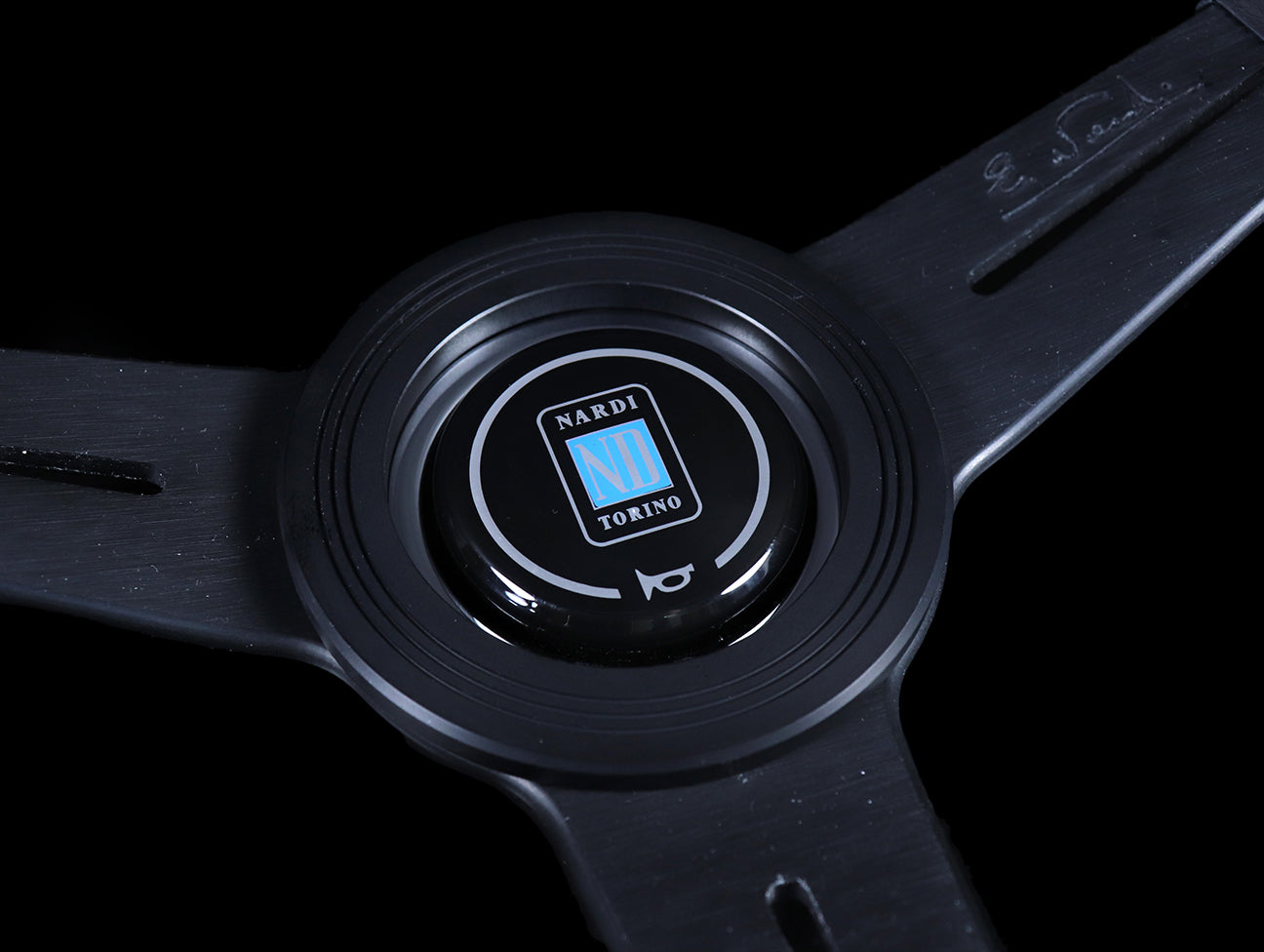 Nardi Classic 360mm Steering Wheel - Black Leather / Grey Stitch