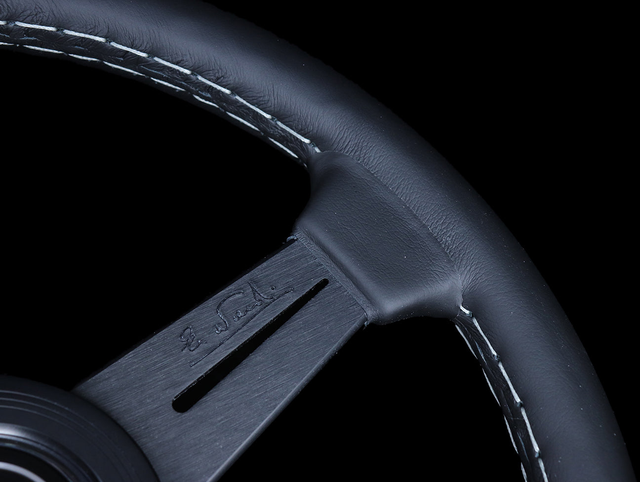 Nardi Classic 360mm Steering Wheel - Black Leather / Grey Stitch