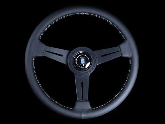 Nardi Classic 340mm Steering Wheel - Black Leather / Grey Stitch