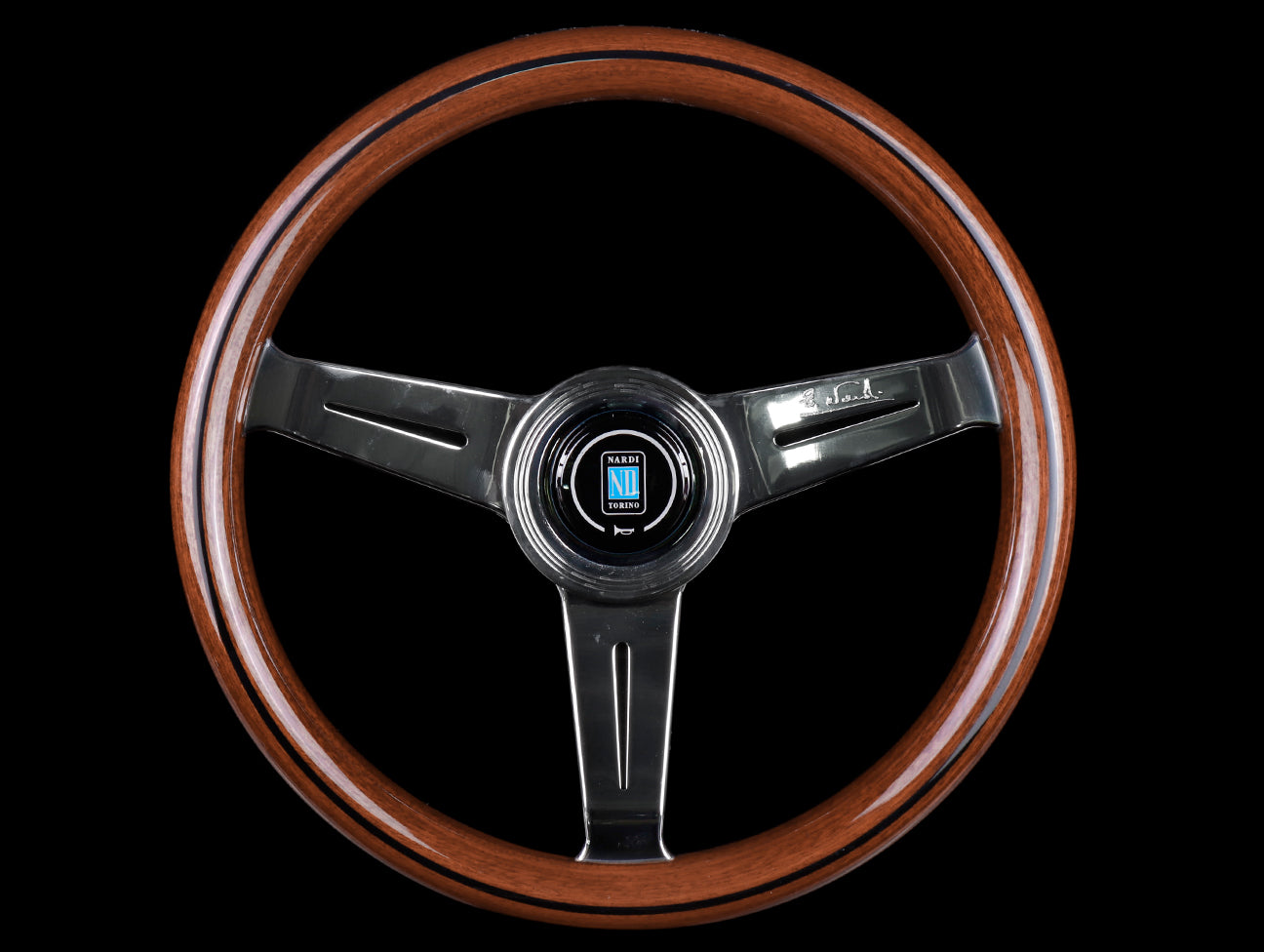 Nardi Classic Wood 330mm Steering Wheel w/ Polished Spokes
