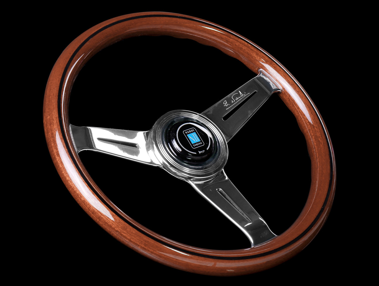 Nardi Classic Wood 330mm Steering Wheel w/ Polished Spokes - JHPUSA